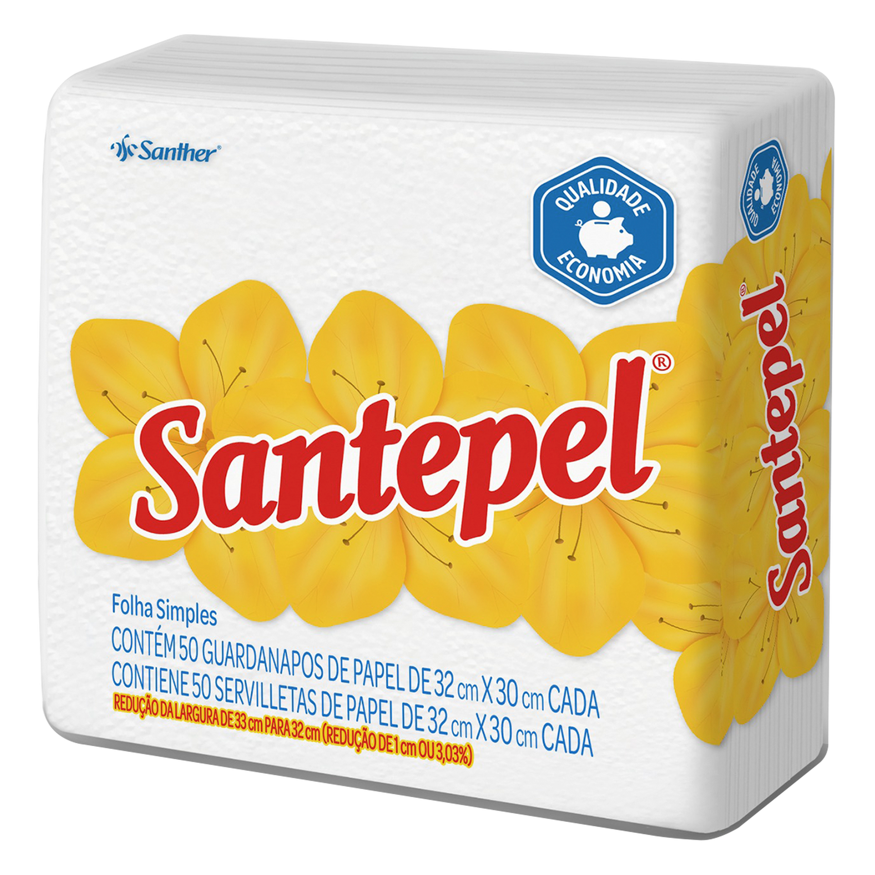 Guardanapo de Papel Branco Grande Santepel C/50 Unidades