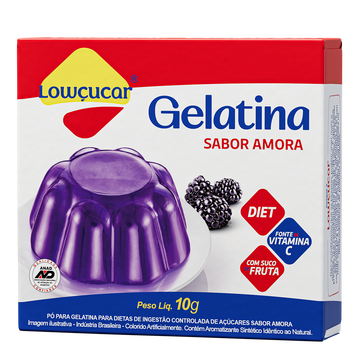 Gelatina em Pó Amora Zero Açúcar Lowçucar Caixa 10g