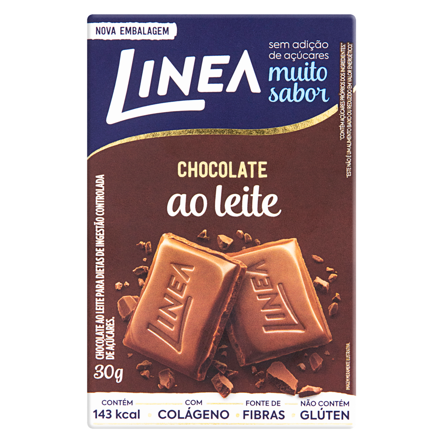 Chocolate Ao Leite Sem Açúcar Linea Caixa 30g
