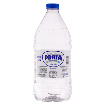 Água Mineral Natural sem Gás Prata Garrafa 2.5l