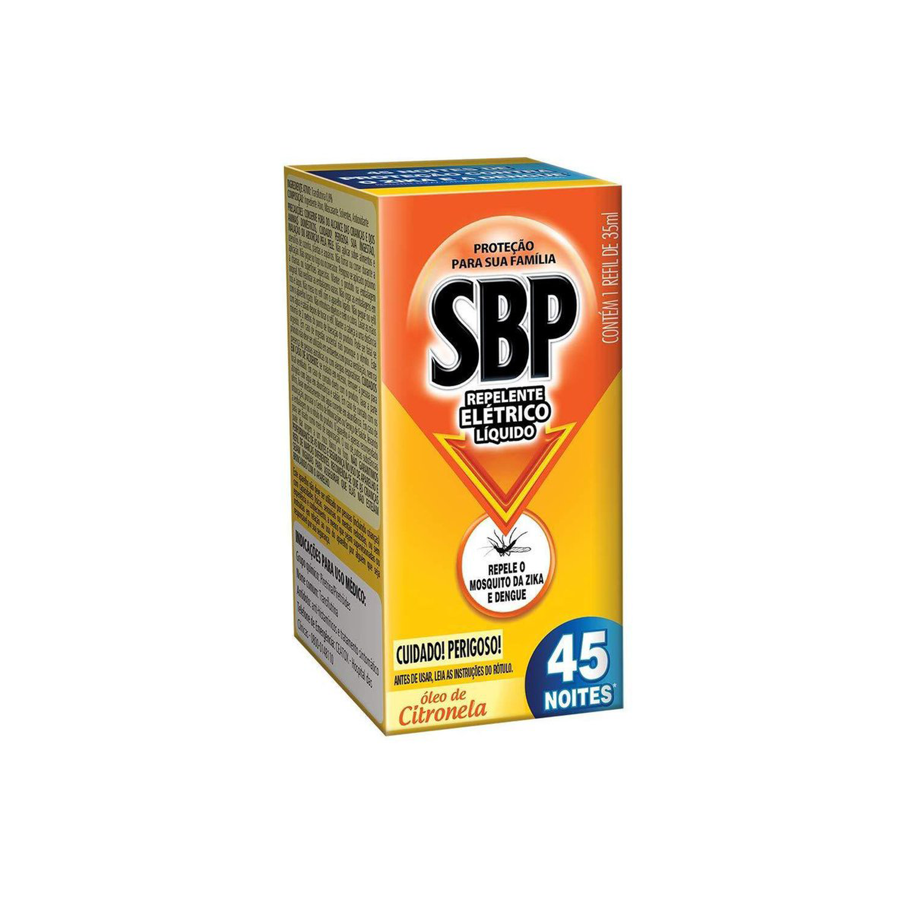 Repelente El&eacute;trico L&iacute;quido &Oacute;leo de Citronela SBP Caixa 35ml Refil&nbsp;