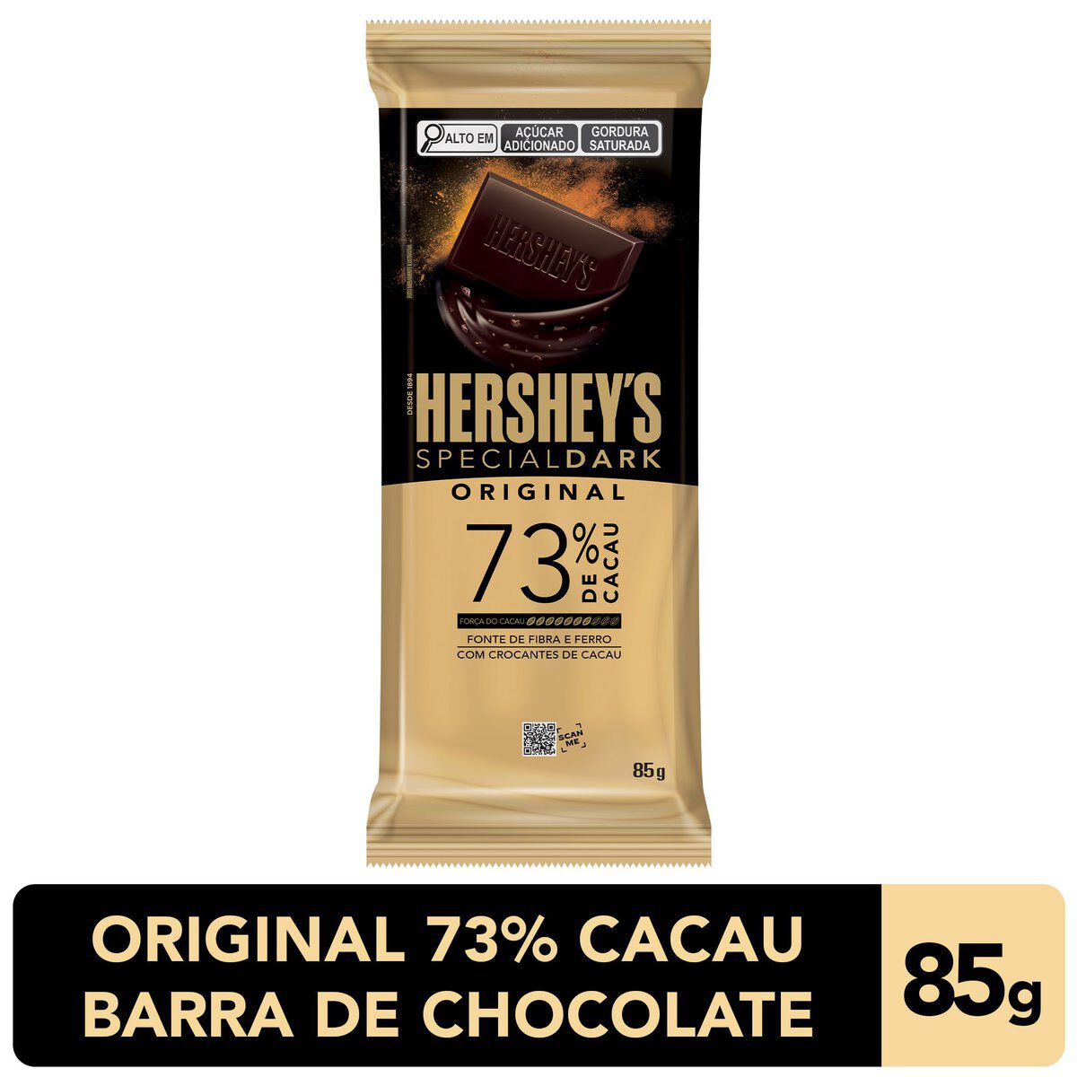 Chocolate Amargo 73% Cacau Tradicional Special Dark Hershey's Pacote 85g