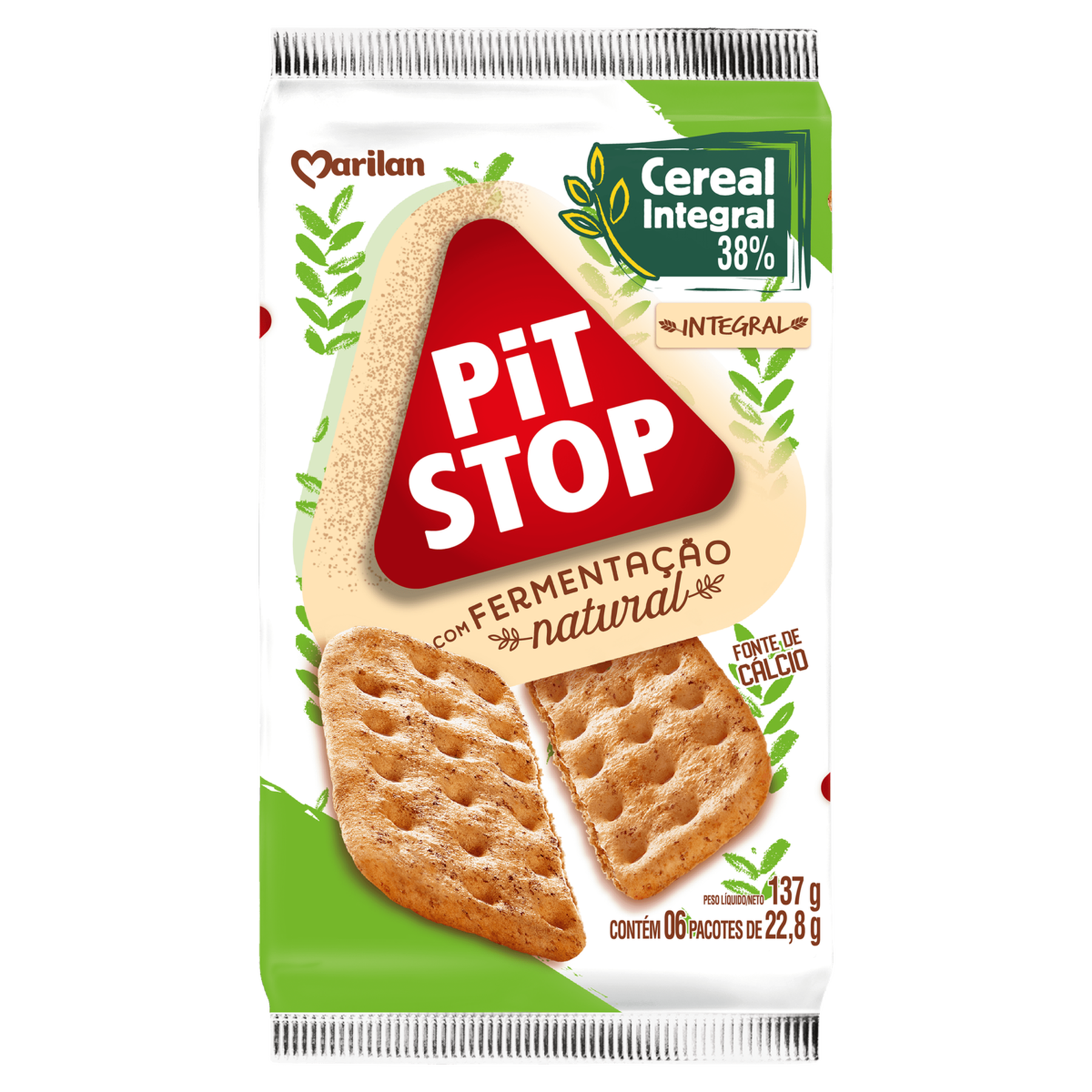 Biscoito Integral Pit Stop Marilan Pacote 137g C/6 Unidades