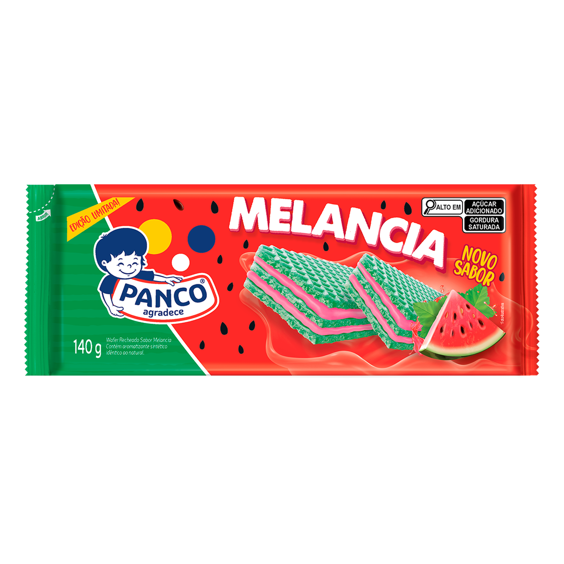 Biscoito Wafer Recheio Melancia Panco Pacote 140g