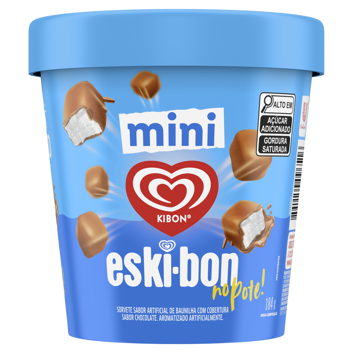 Mini Sorvete Baunilha Eski-bon Kibon Pote 184g