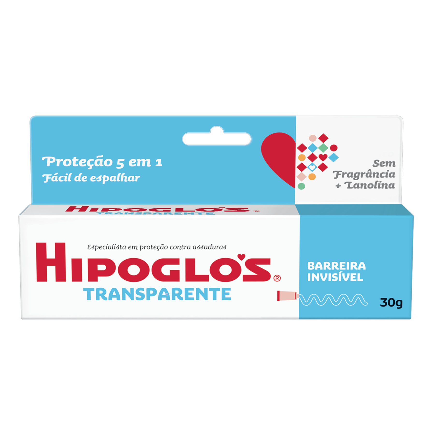Creme Preventivo de Assaduras Transparente Hipogl&oacute;s Caixa 30g