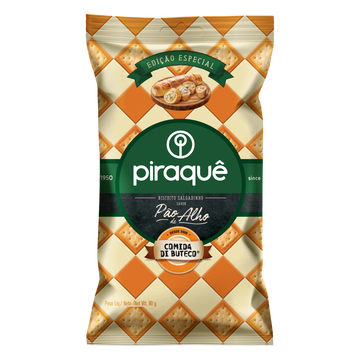 Biscoito Salgadinho Pão de Alho Piraquê Comida di Buteco Pacote 90g