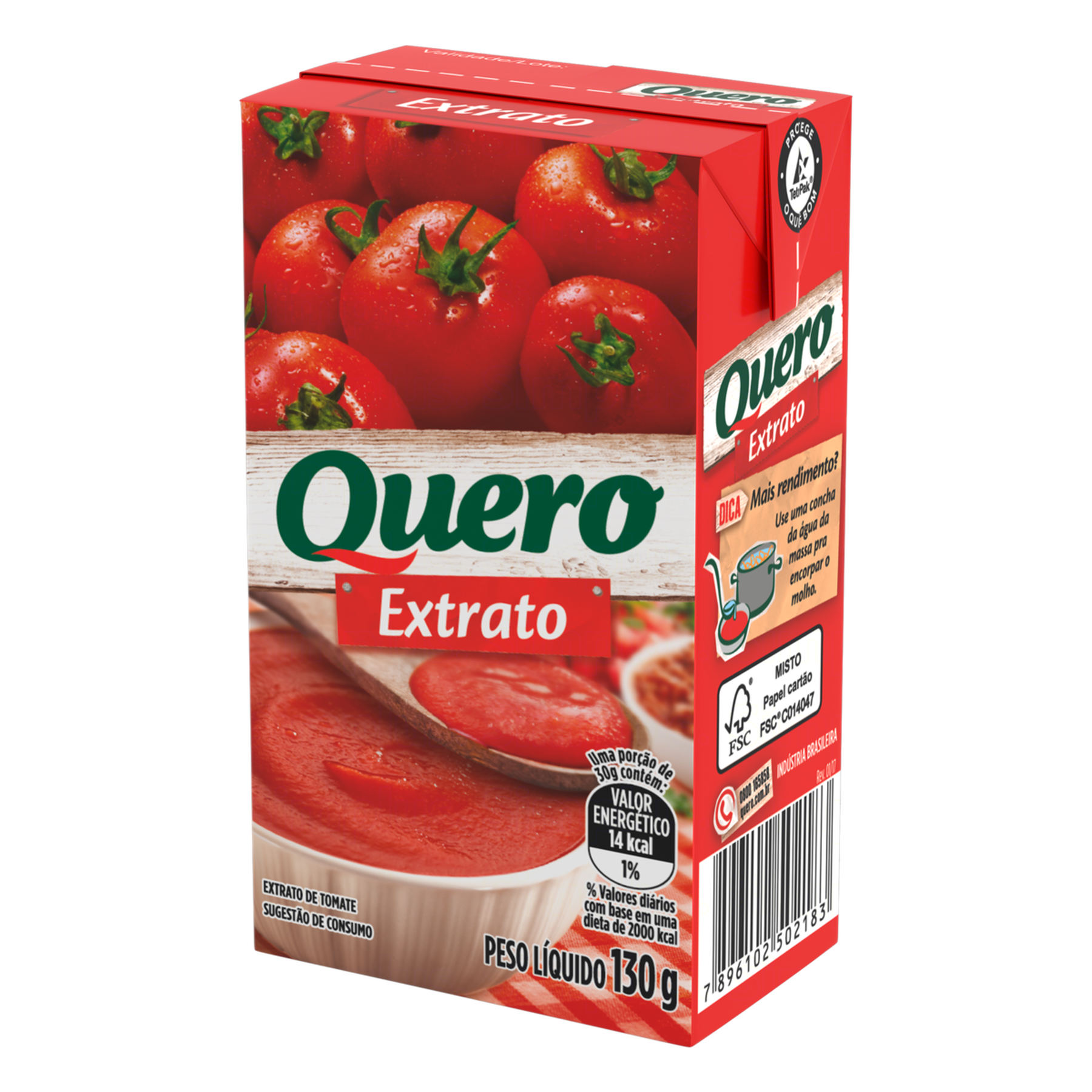Extrato de Tomate Quero Caixa 130g