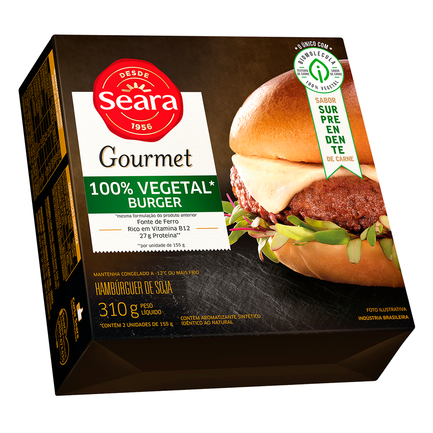 Hambúrguer de Soja 100% Vegetal Burger Seara Gourmet Caixa 310g