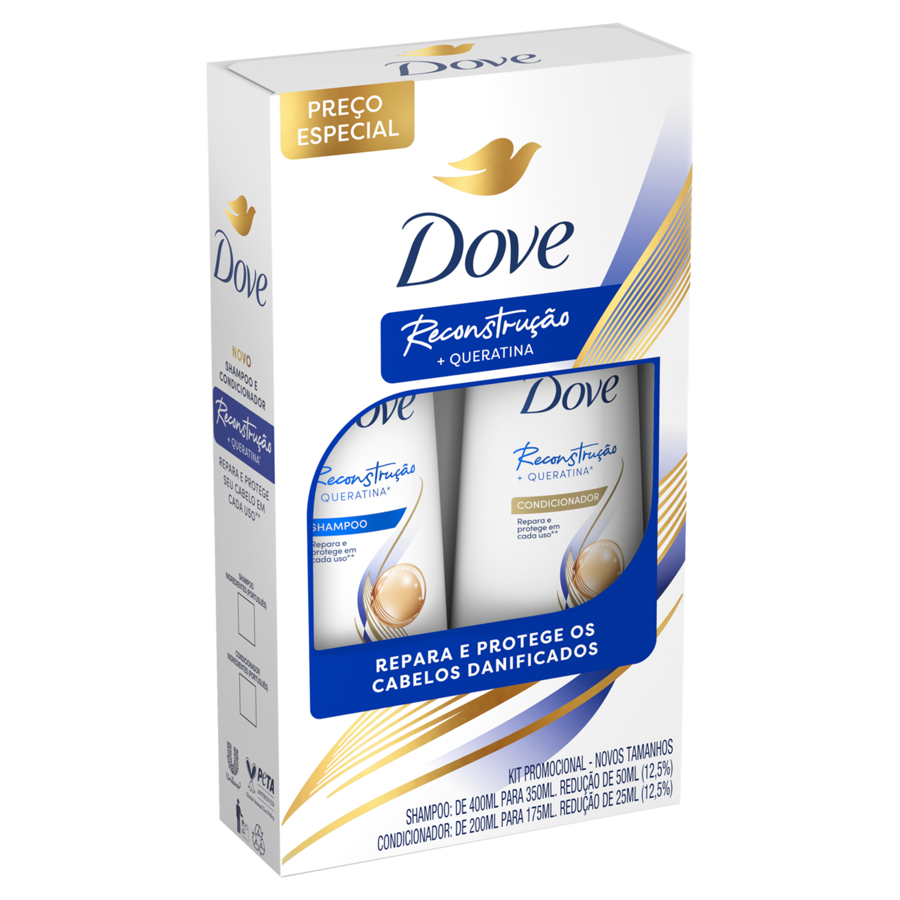 Shampoo 350ml + Condicionador 175ml Reconstrução Dove