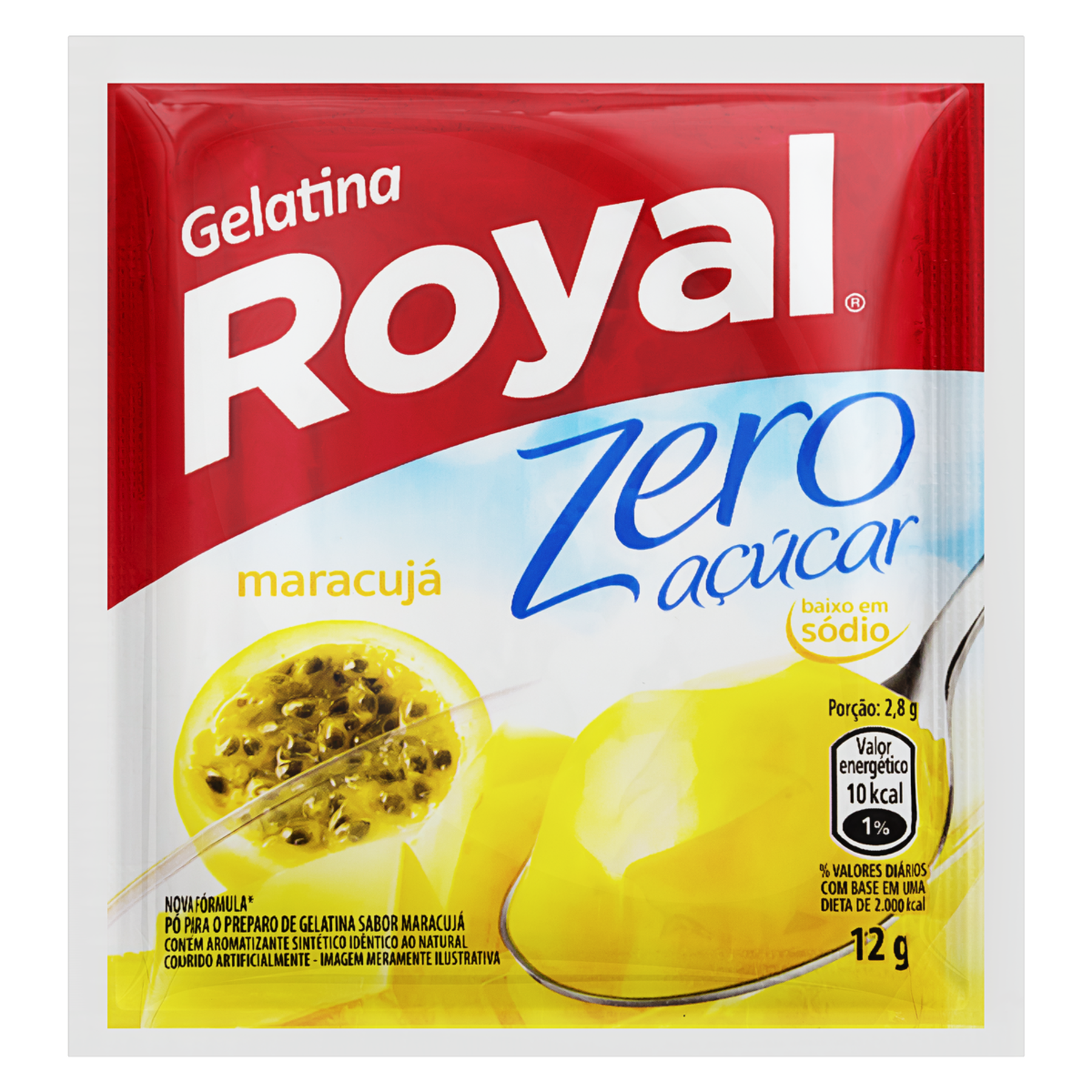 Gelatina em Pó Maracujá Zero Açúcar Royal Pacote 12g