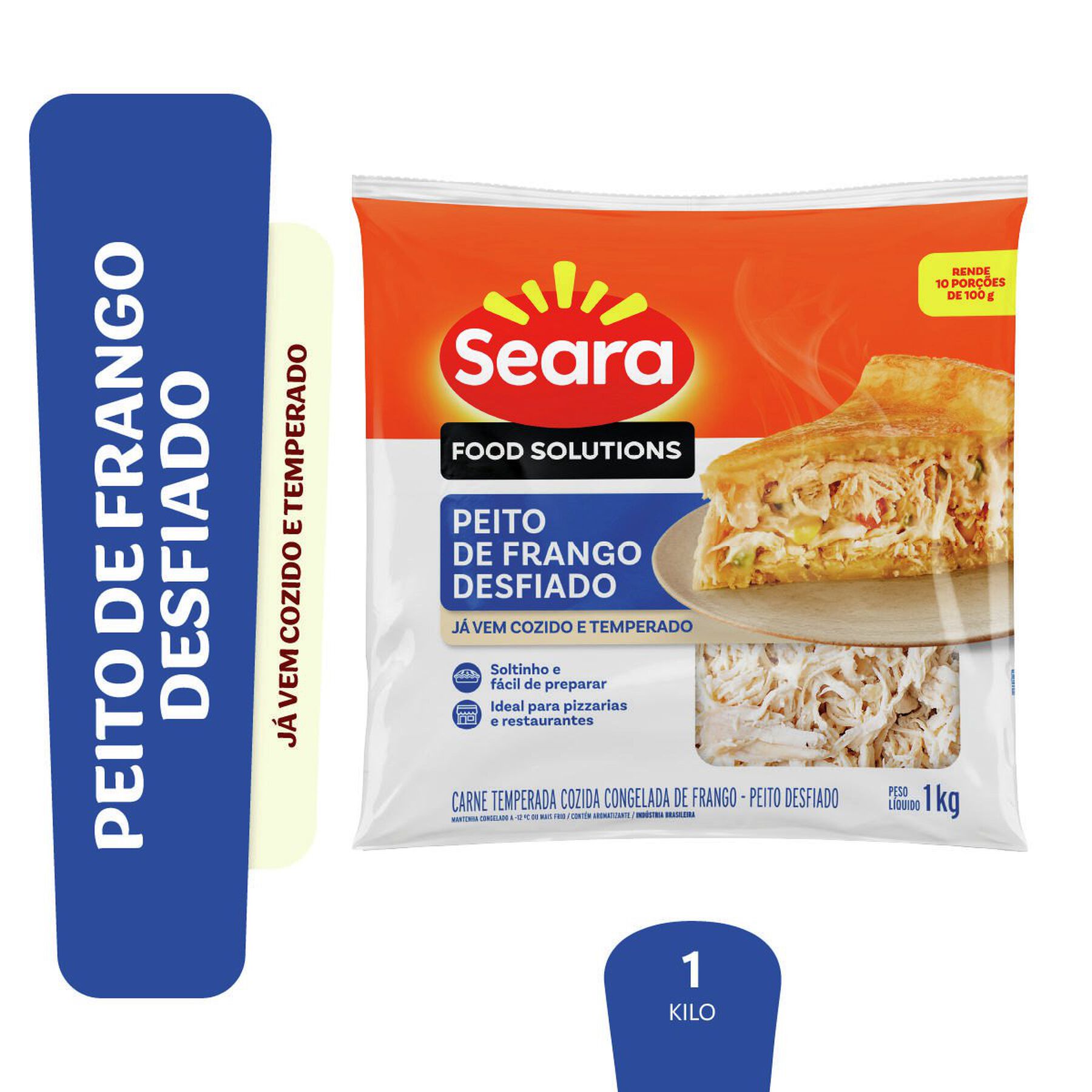 Peito de Frango Desfiado Seara Food Solutions 1kg