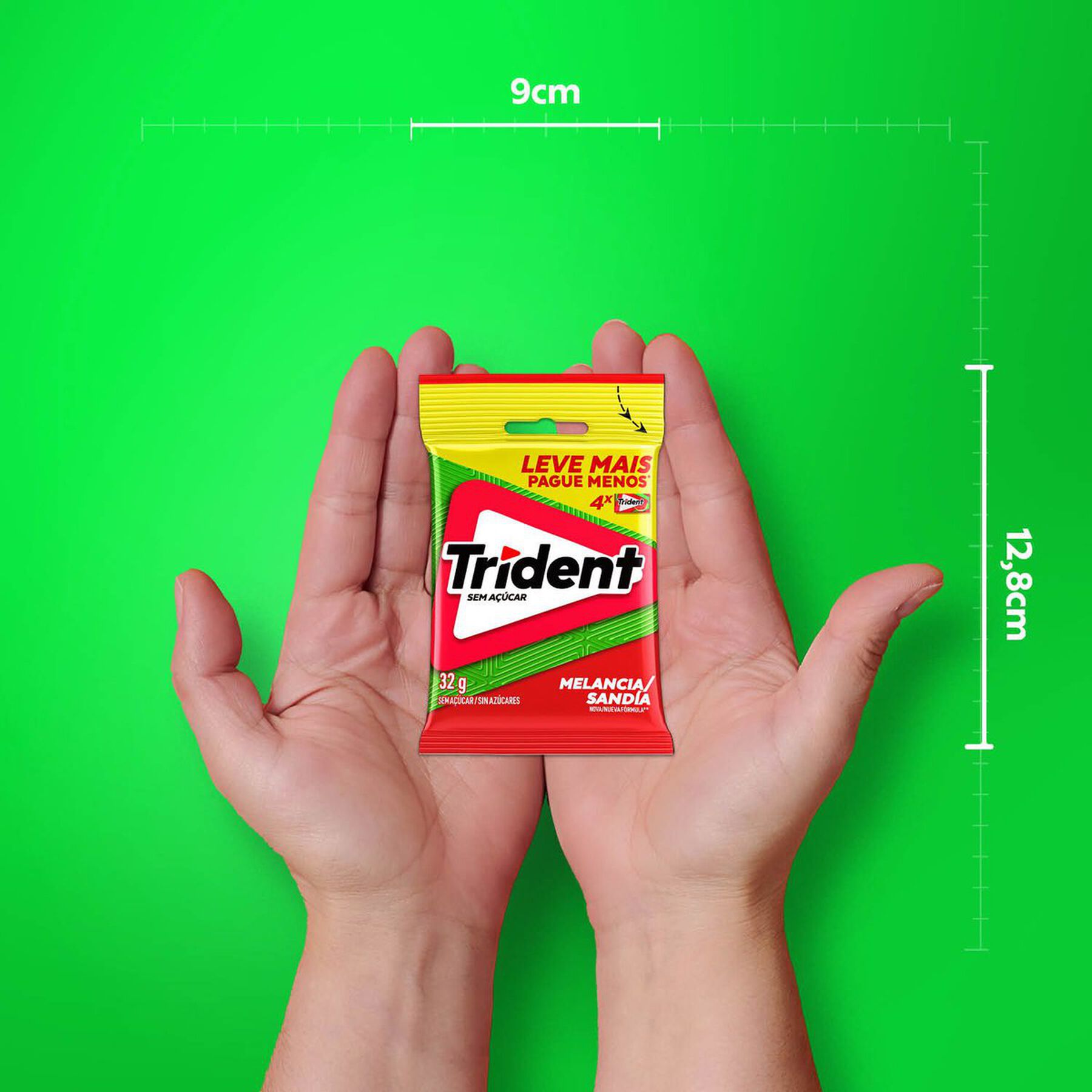Chiclete Trident Melancia 32g - Pacote Com 4 embalagens