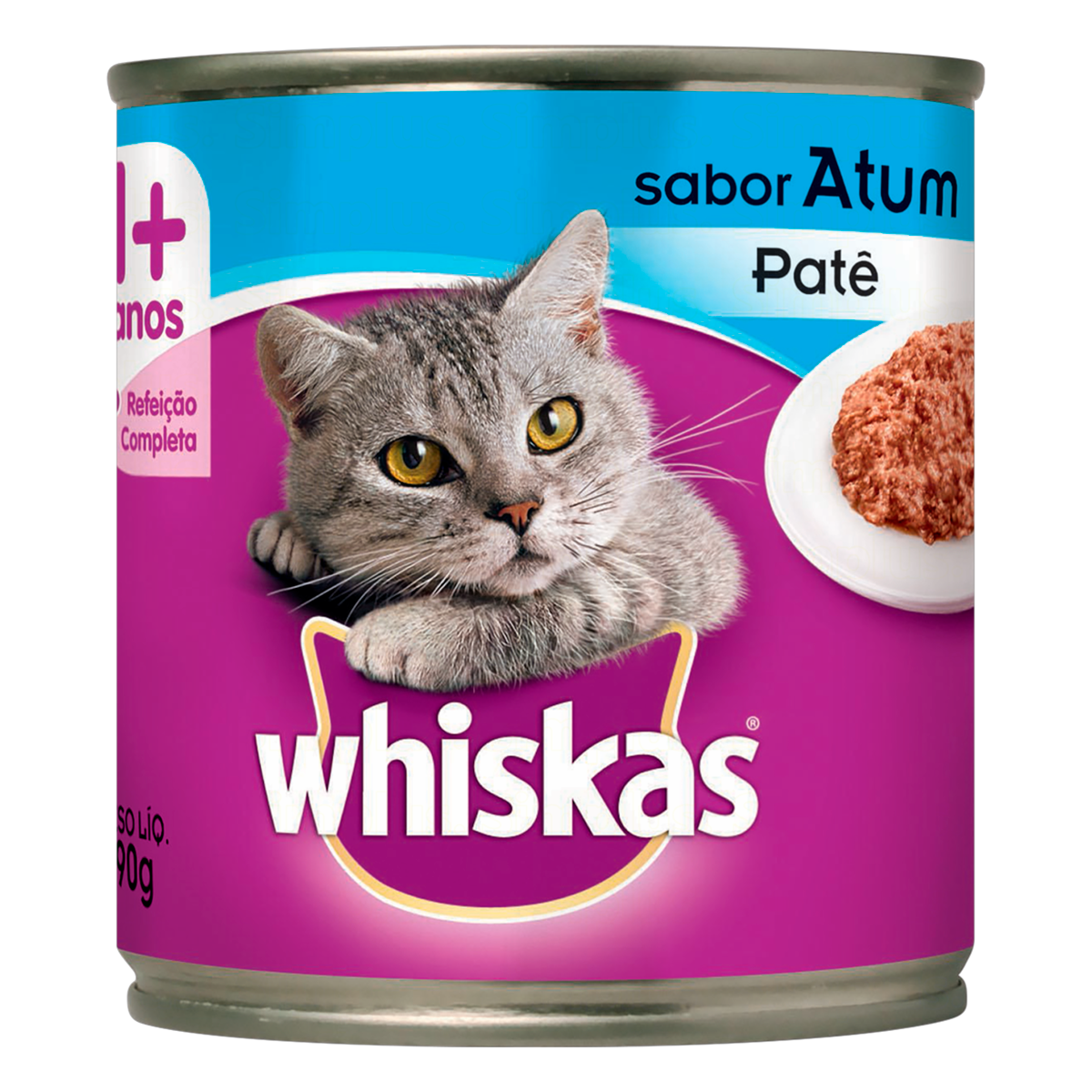 Pat&ecirc; para Gatos Adultos 1+ Atum Whiskas Lata 290g