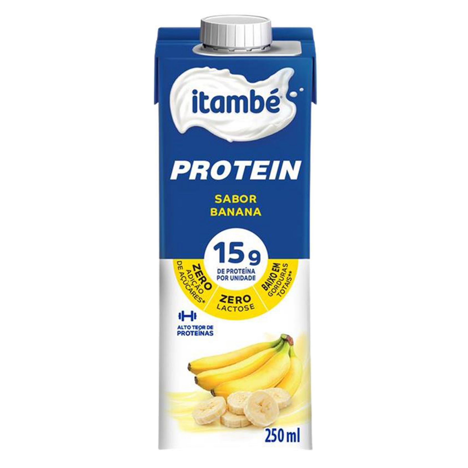 Bebida L&aacute;ctea Banana Zero Lactose Itamb&eacute; Protein Caixa 250ml