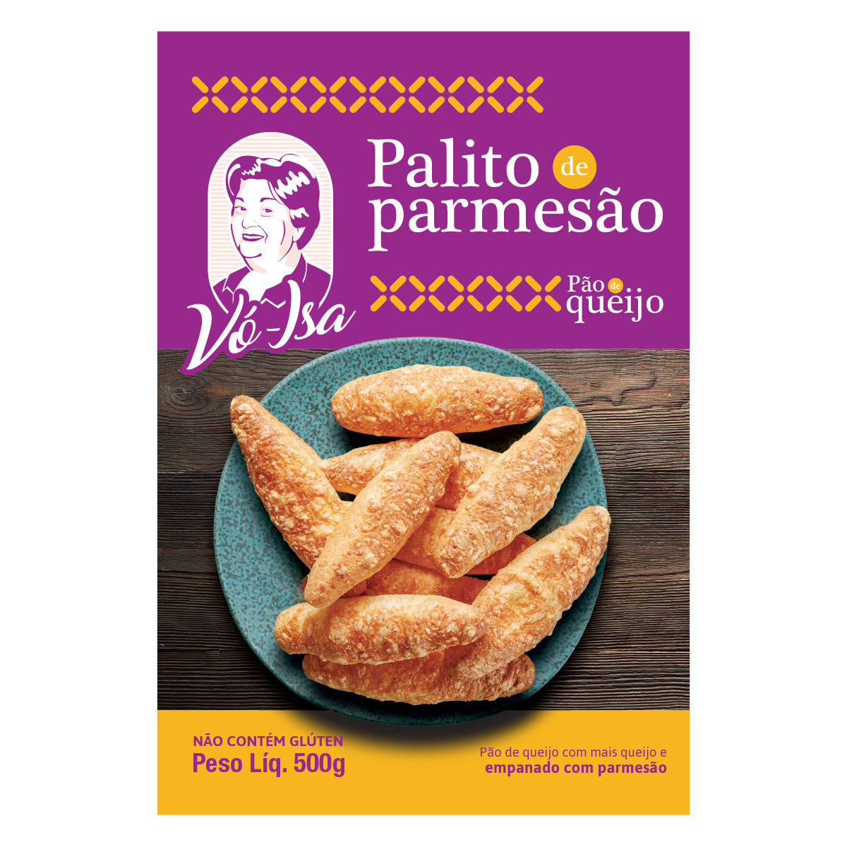 Palito de Parmes&atilde;o V&oacute; Isa Pacote 500g