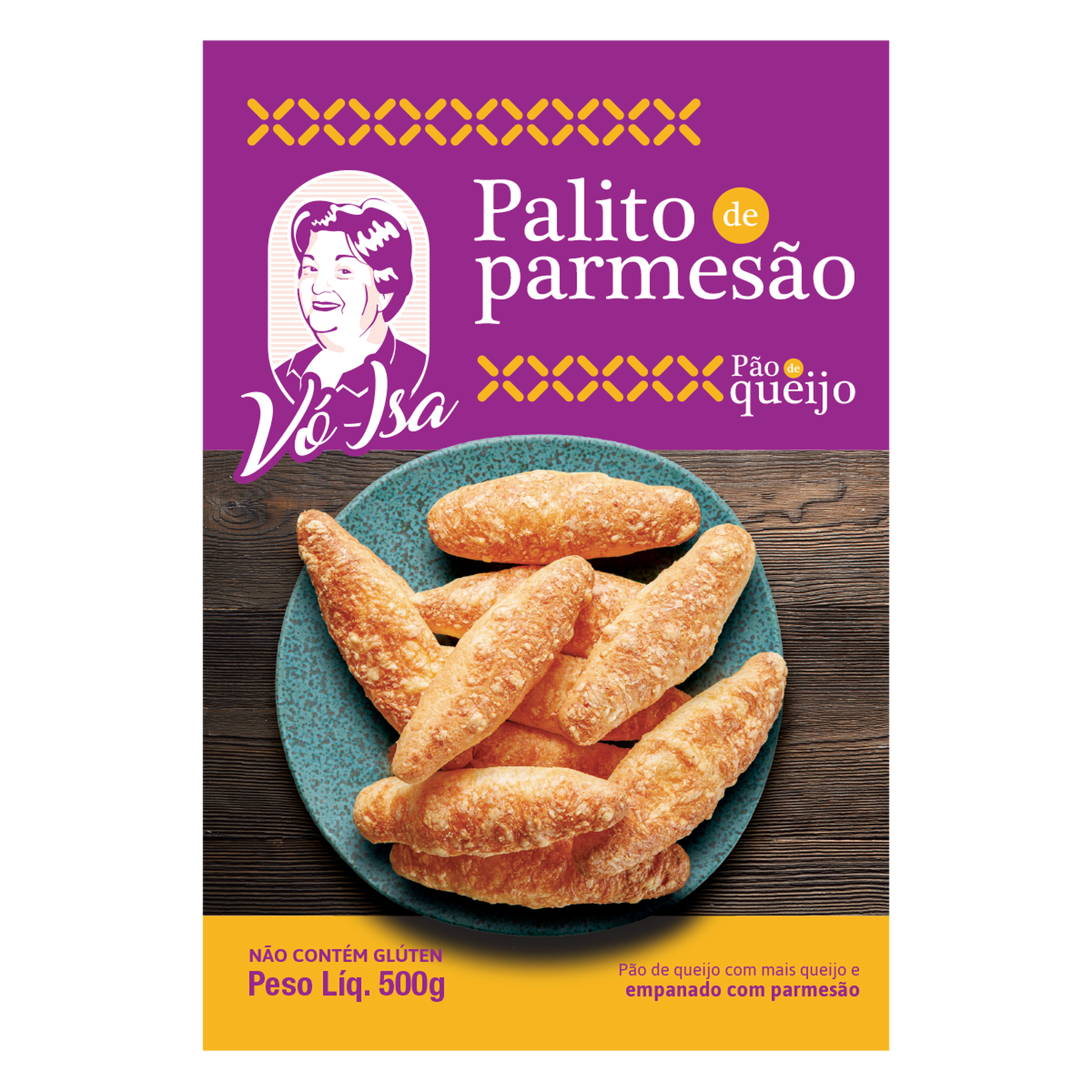 Palito de Parmes&atilde;o V&oacute; Isa Pacote 500g
