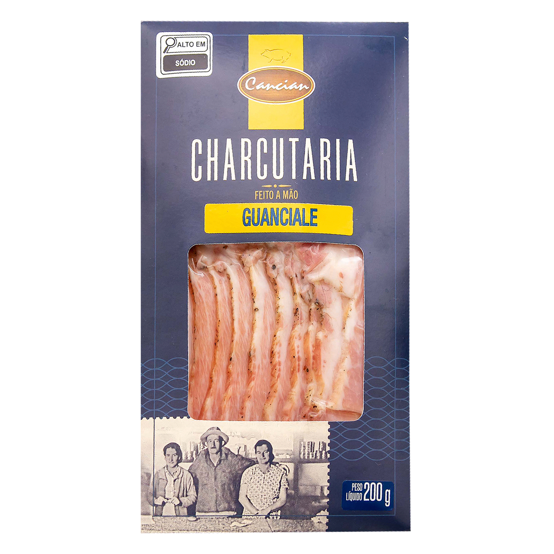 Guanciale Charcutaria Fatiado Cancian 200g