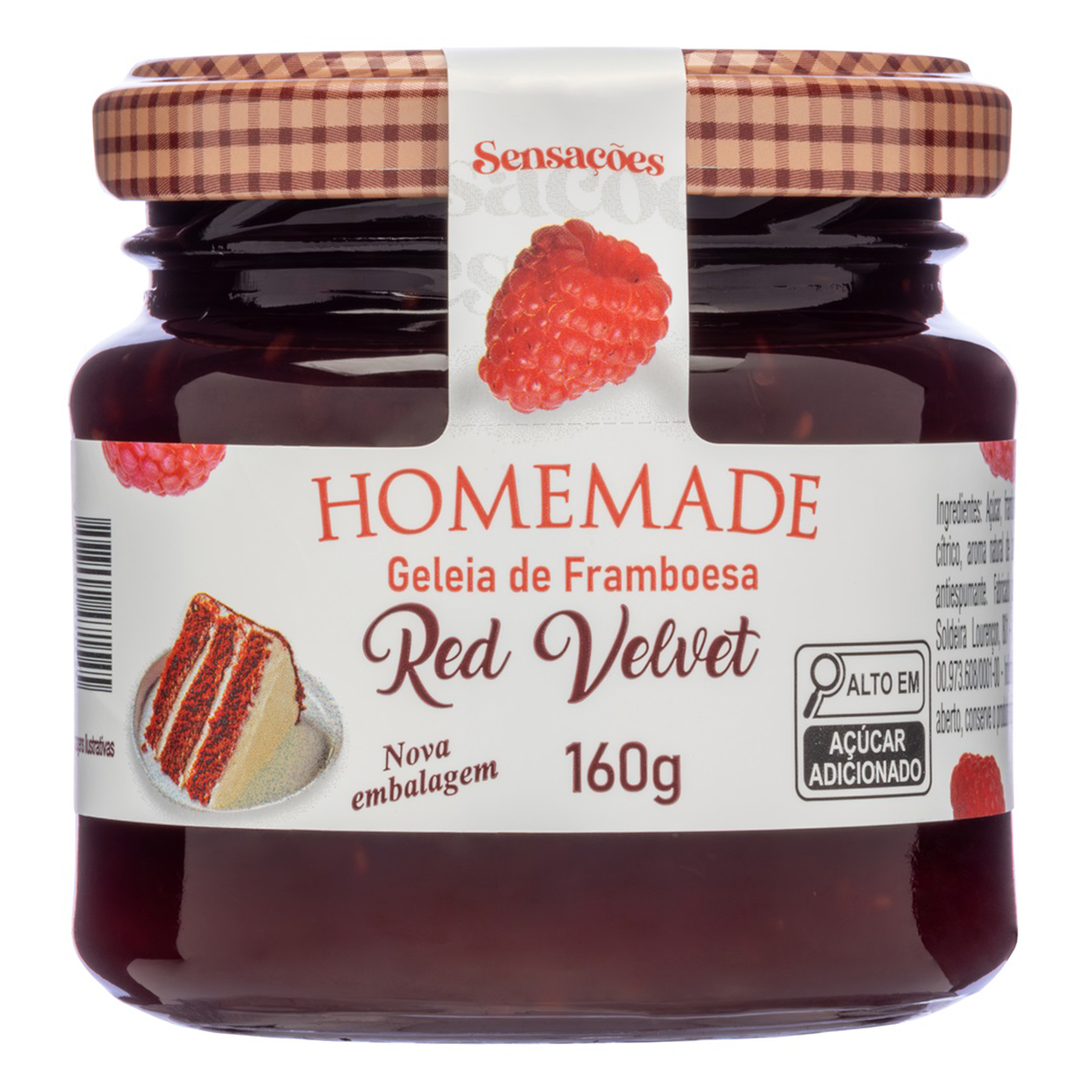 Geleia de Framboesa Red Velvet Homemade Vidro 160g