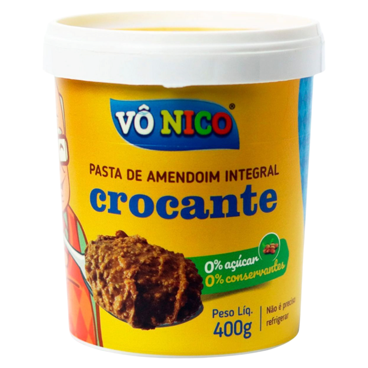 Pasta de Amendoim Integral Crocante V&ocirc; Nico 400g