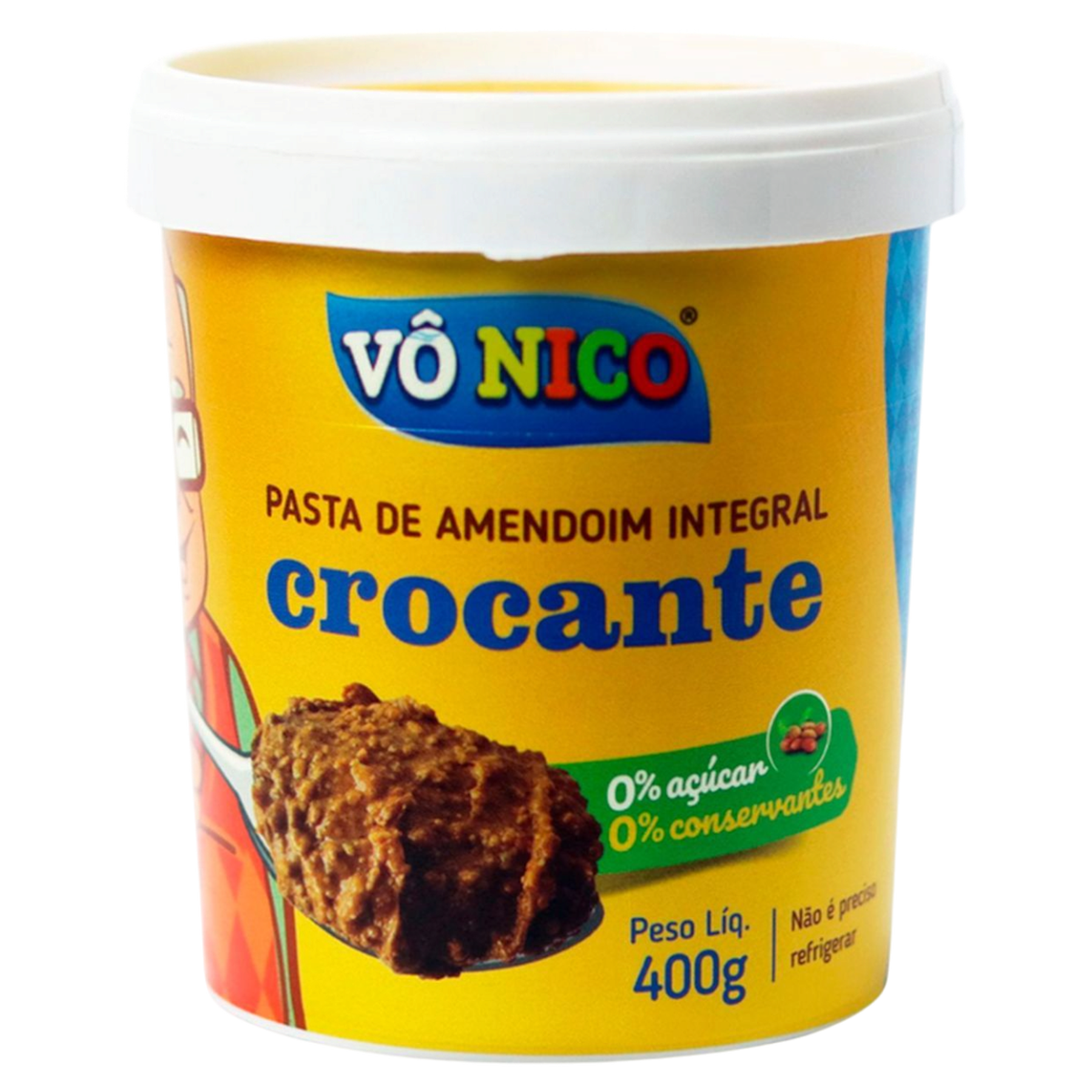 Pasta de Amendoim Integral Crocante V&ocirc; Nico 400g