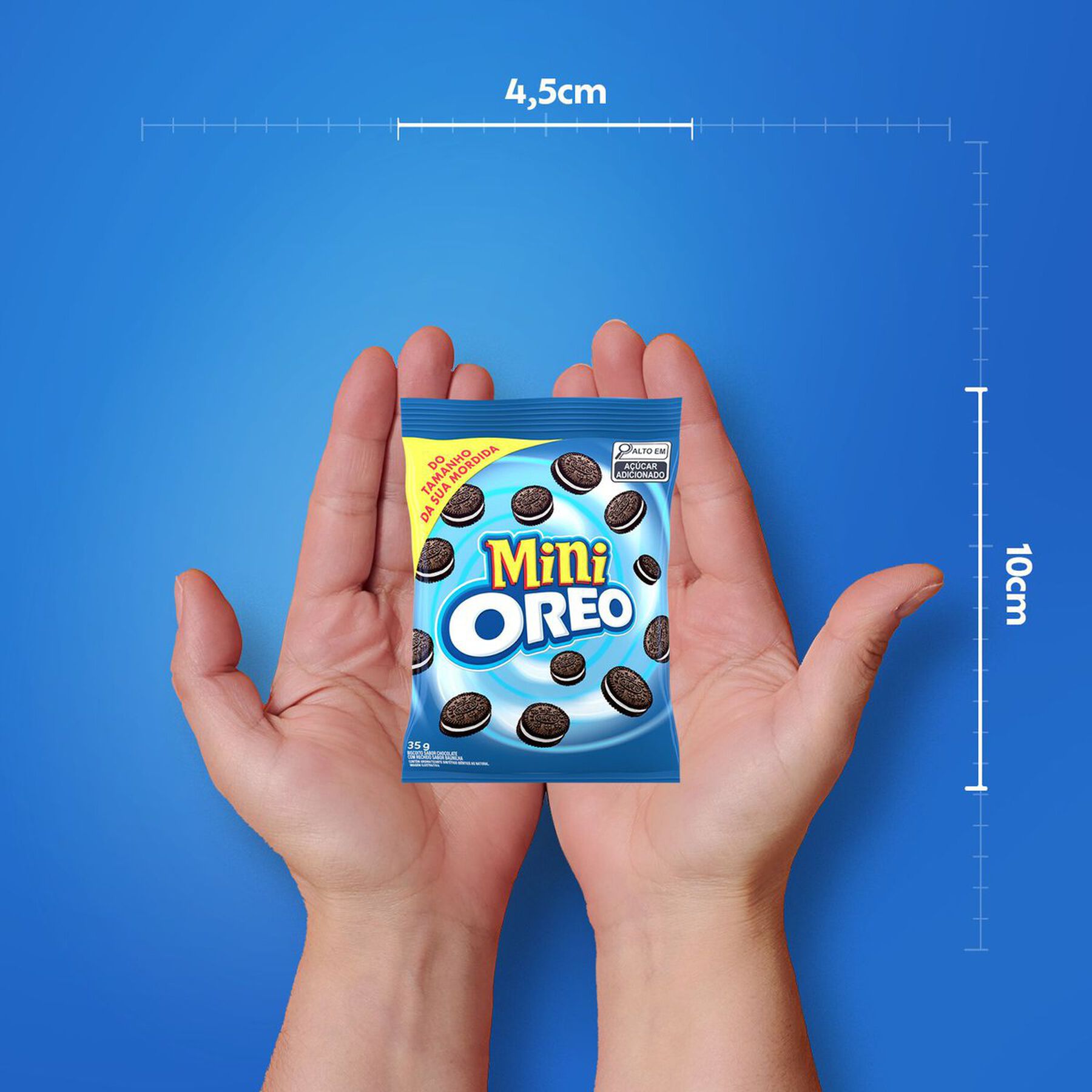 Mini Biscoito Chocolate Recheio Baunilha Oreo Pacote 35g