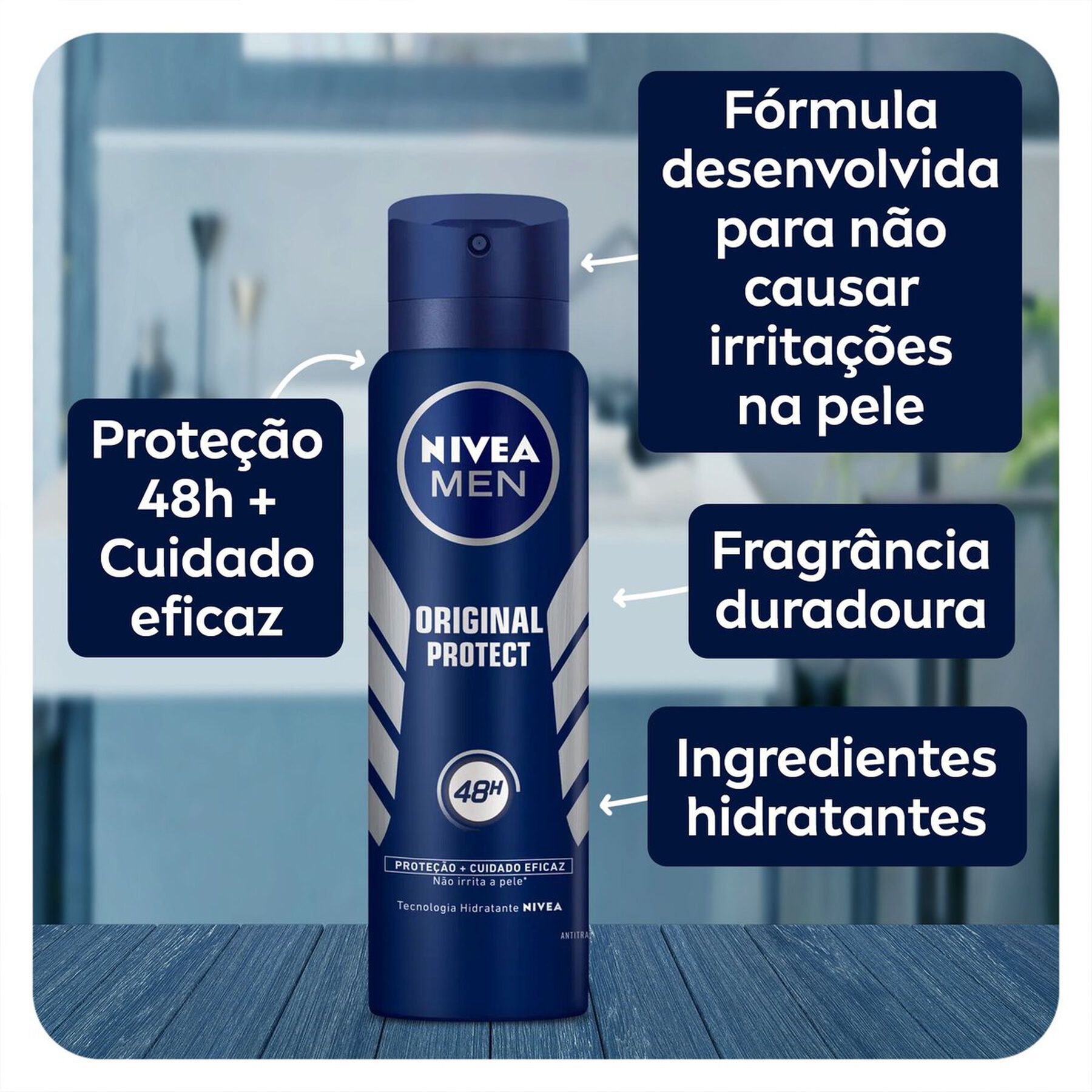 Antitranspirante Aerossol Original Protect Nivea Men 150ml