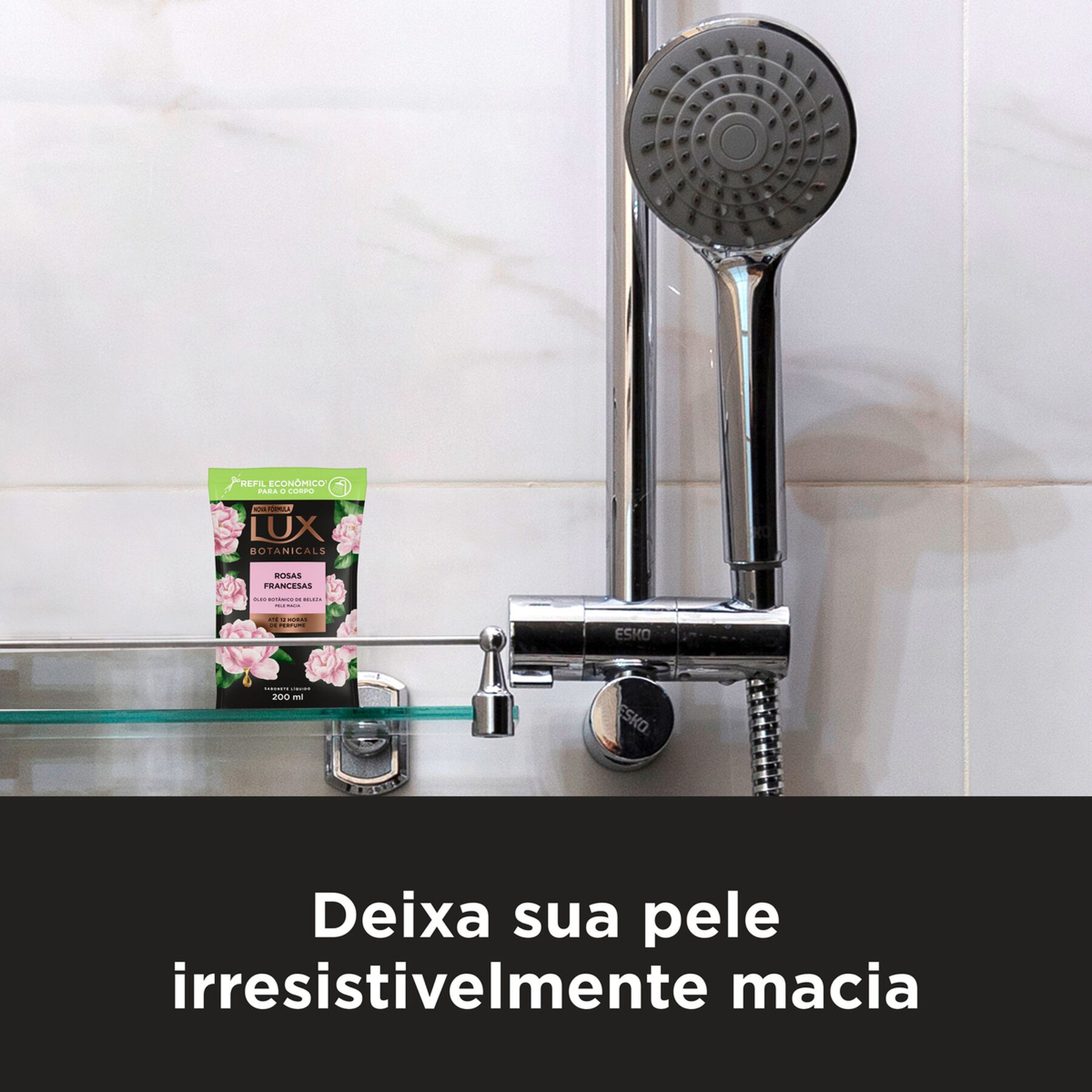 Sabonete L&iacute;quido Rosas Francesas Lux Botanicals Sach&ecirc; 200ml Refil