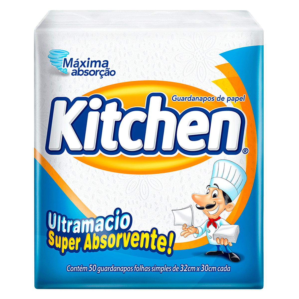 Guardanapo de Papel Branco Grande Kitchen C/50 Unidades