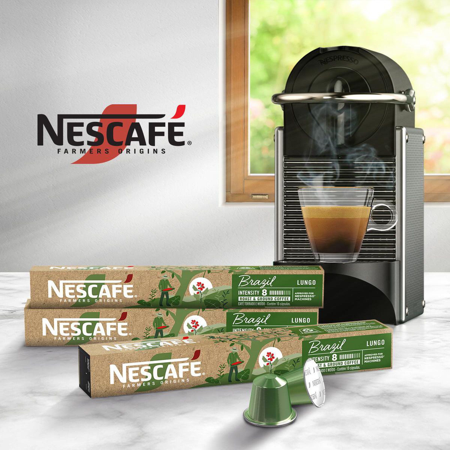 Caf&eacute; em C&aacute;psula Nescaf&eacute; Farmers Origins Brazil 10 C&aacute;psulas 44 g