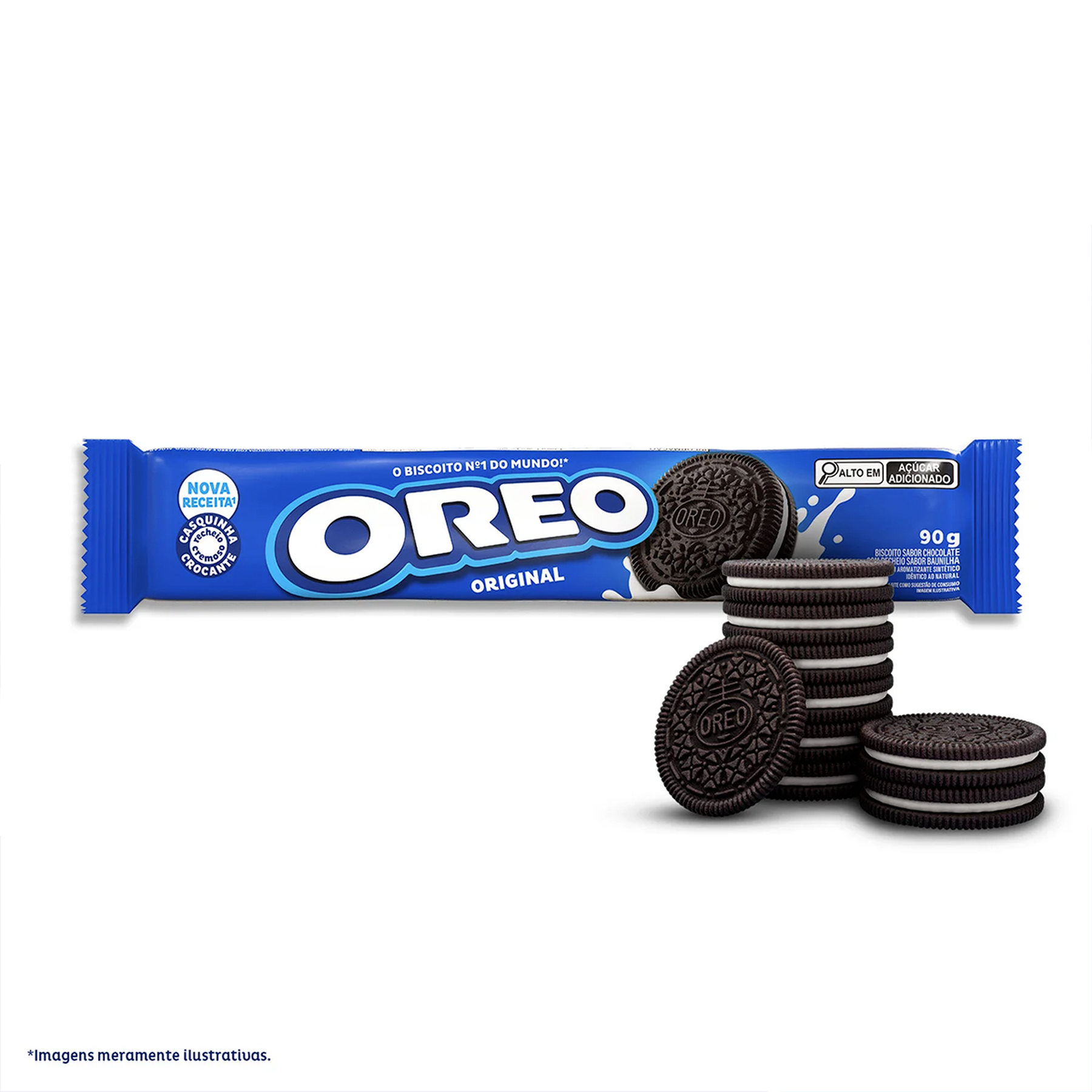 Biscoito Chocolate Recheio Baunilha Oreo Pacote 90g