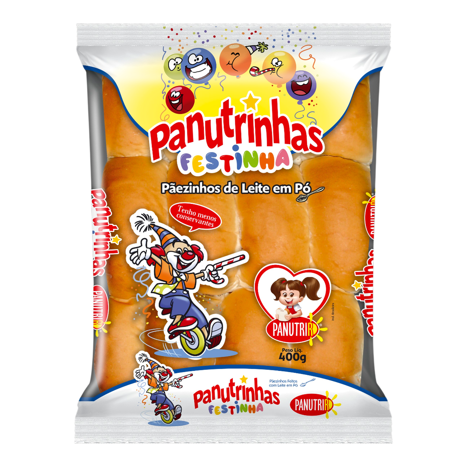 P&atilde;ezinhos de Leite em P&oacute; Panutrinhas Festinha Panutrir Pacote 400g