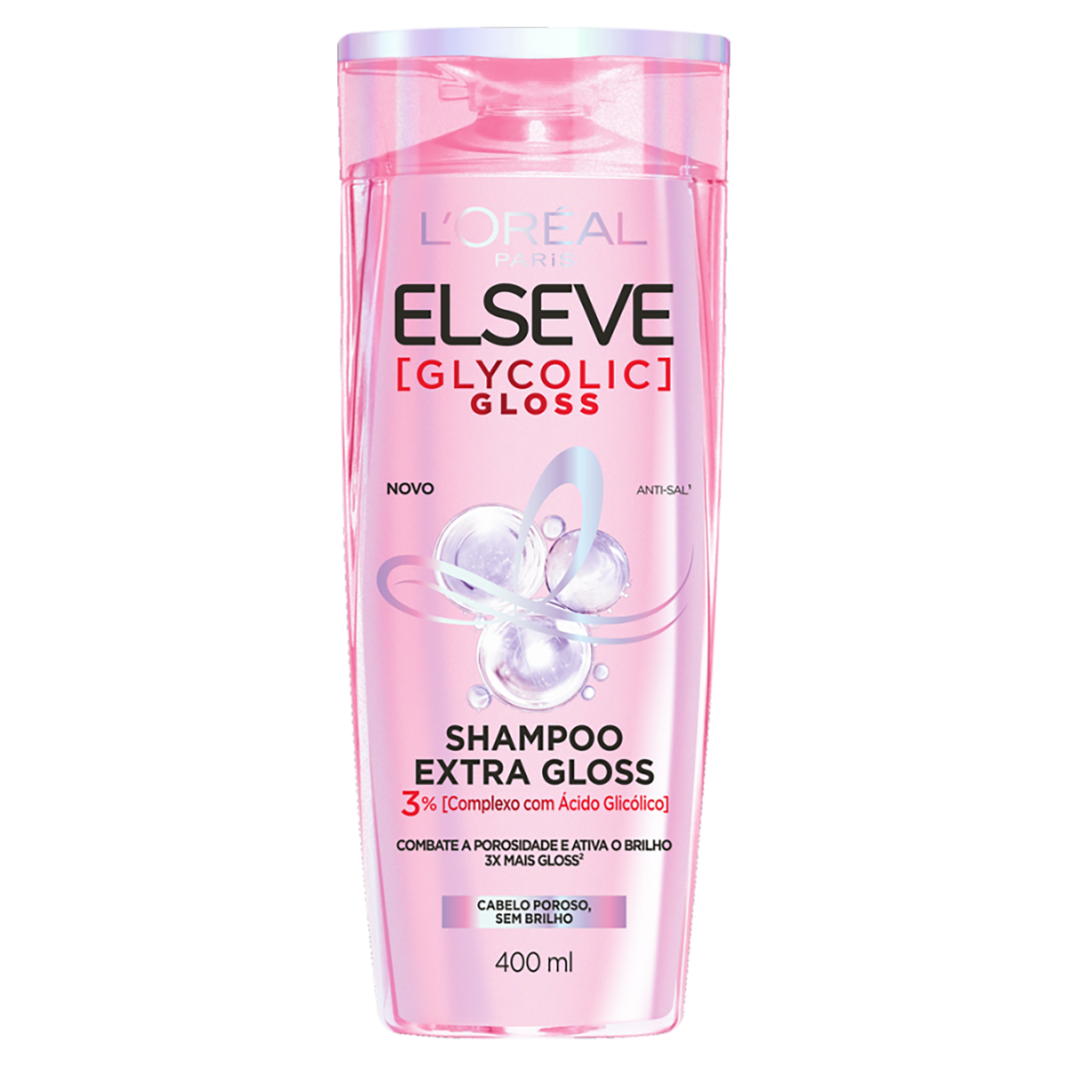 Shampoo Glycolic Gloss Elseve L'or&eacute;al Paris Frasco 400ml