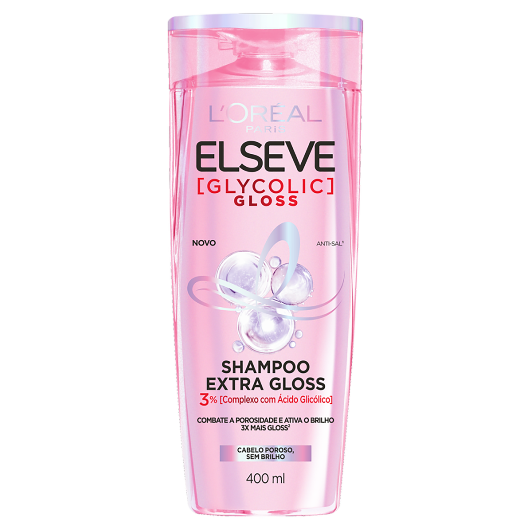 Shampoo Glycolic Gloss Elseve L'oréal Paris Frasco 400ml