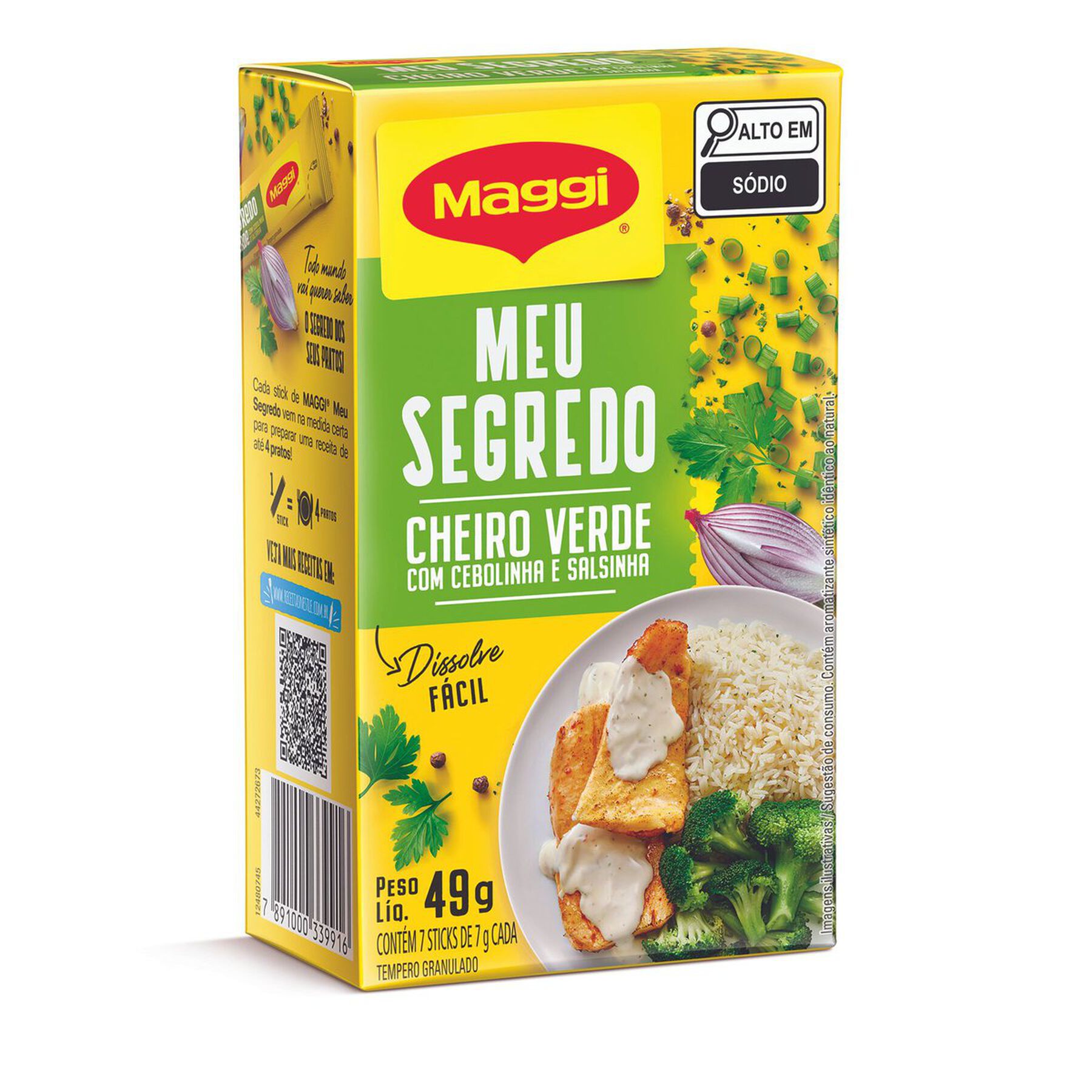 Tempero Granulado Cheiro Verde com Cebolinha e Salsinha Maggi Meu Segredo 49g