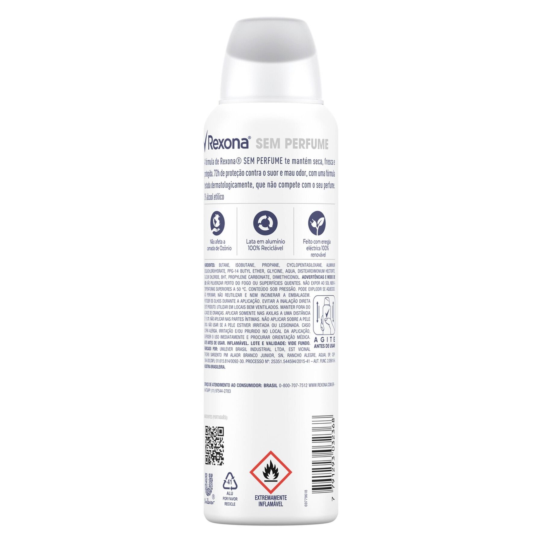 Antitranspirante Aerossol sem Perfume Rexona 150ml