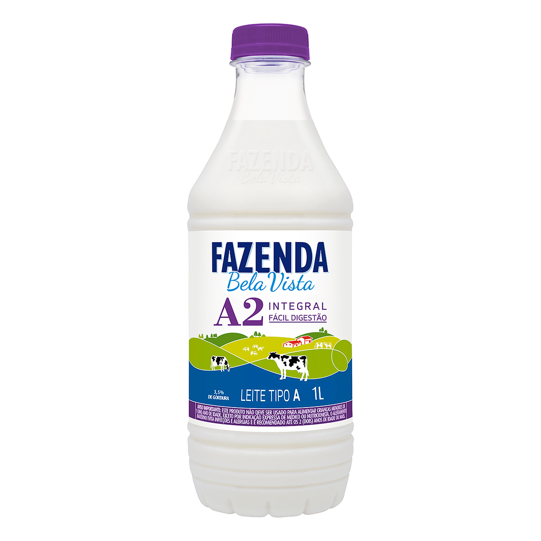 Leite Pasteurizado Tipo A A2 Integral Fazenda Bela Vista Garrafa 1l