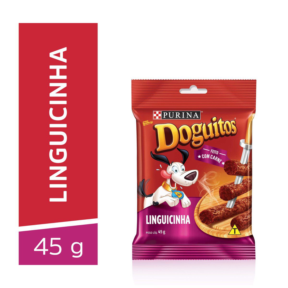 Petisco para C&atilde;es Linguicinha Purina Doguitos Pacote 45g