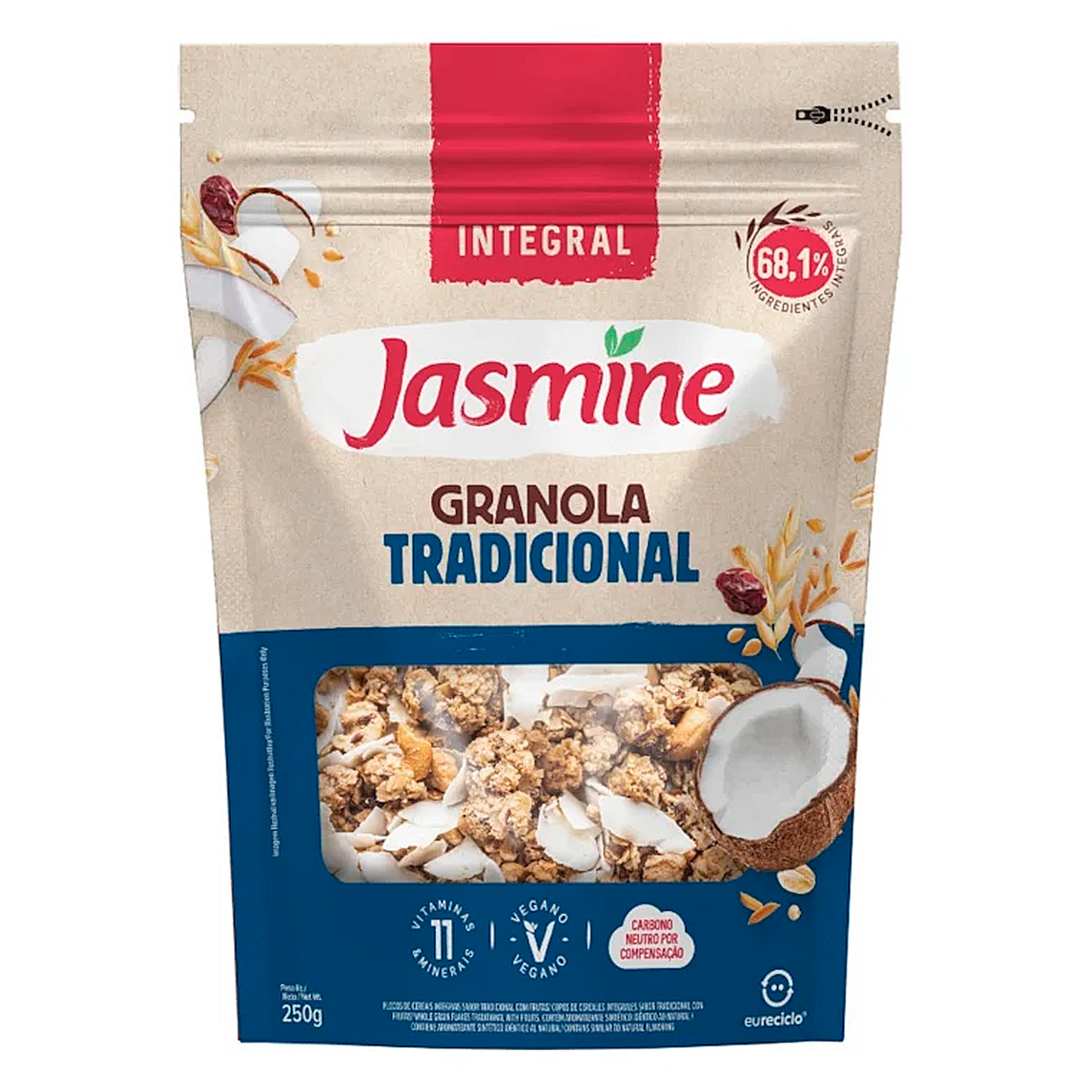 Granola Tradicional Integral Jasmine Pouch 250g