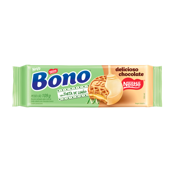 Biscoito Recheio Torta de Limão Cobertura Chocolate Branco Bono Nestlé Pacote 109g