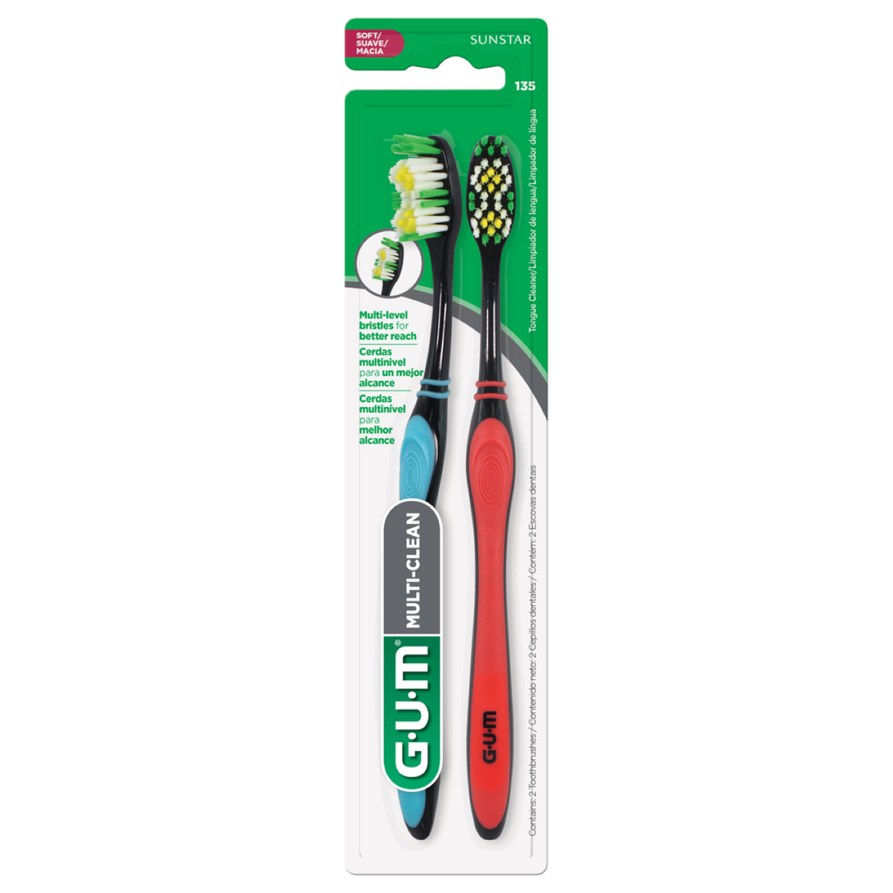 Escova Dental Multi-Clean Gum C/2 Unidades