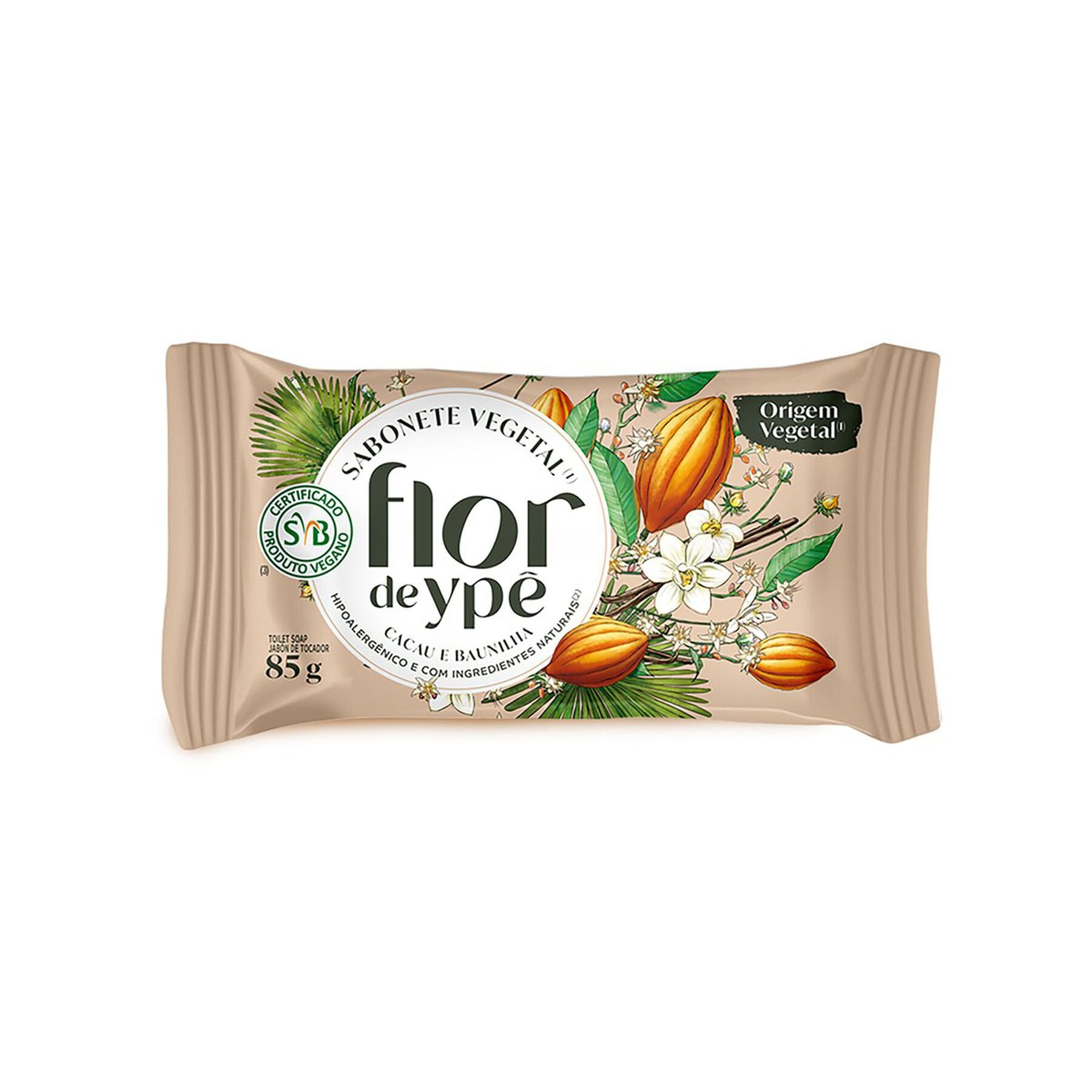 Sabonete em Barra Vegetal Cacau e Baunilha Flor de Ypê Flow Pack 85g