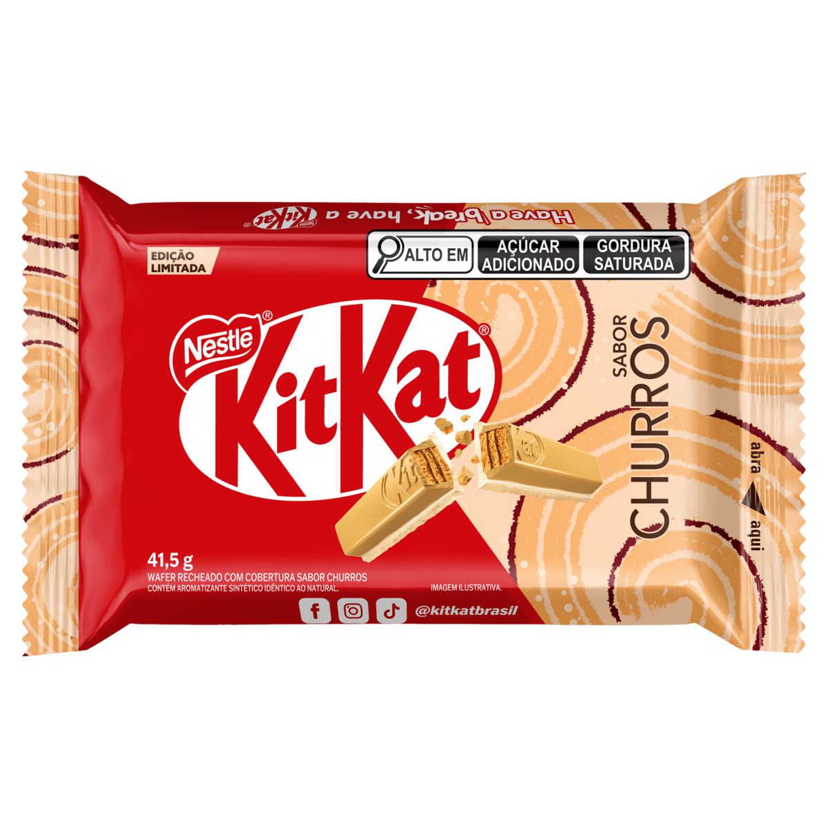 Wafer Cobertura Churros Kitkat Pacote 41,5g