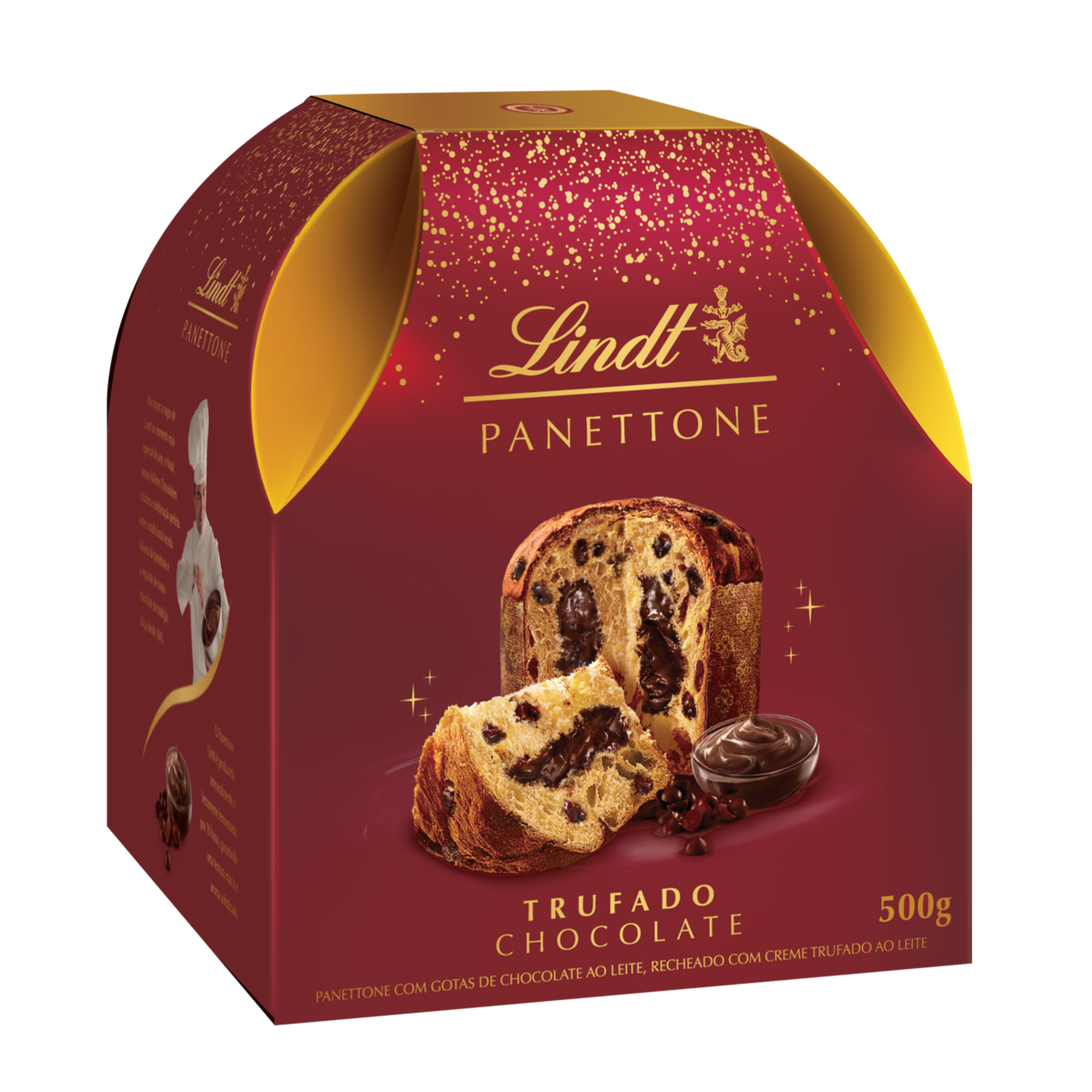Panettone Trufado com Gotas de Chocolate Lindt Caixa 500g