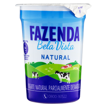 Iogurte Parcialmente Desnatado Natural Fazenda Bela Vista Copo 170g