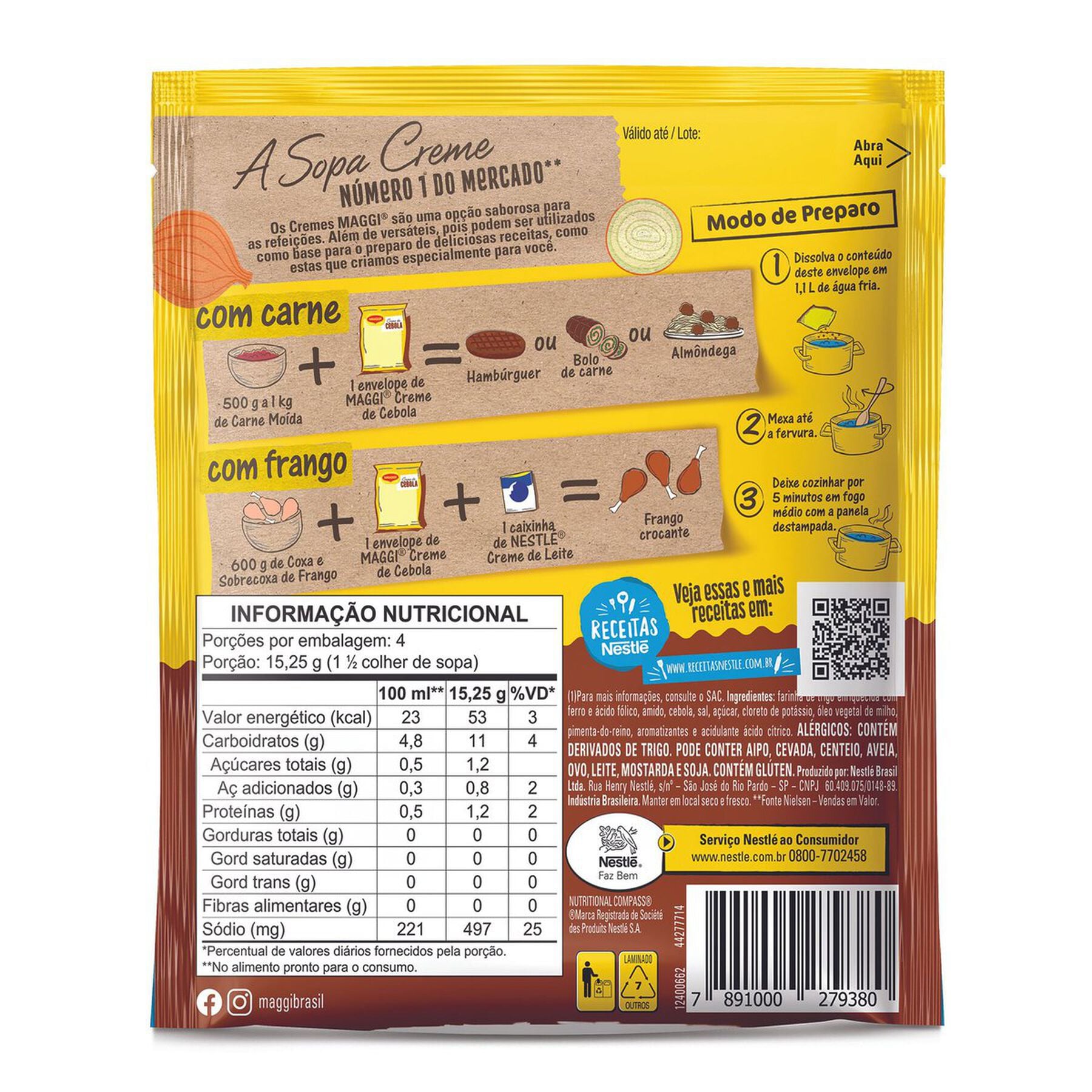 Creme Cebola Maggi Equilibrium Sach&ecirc; 61g&nbsp;