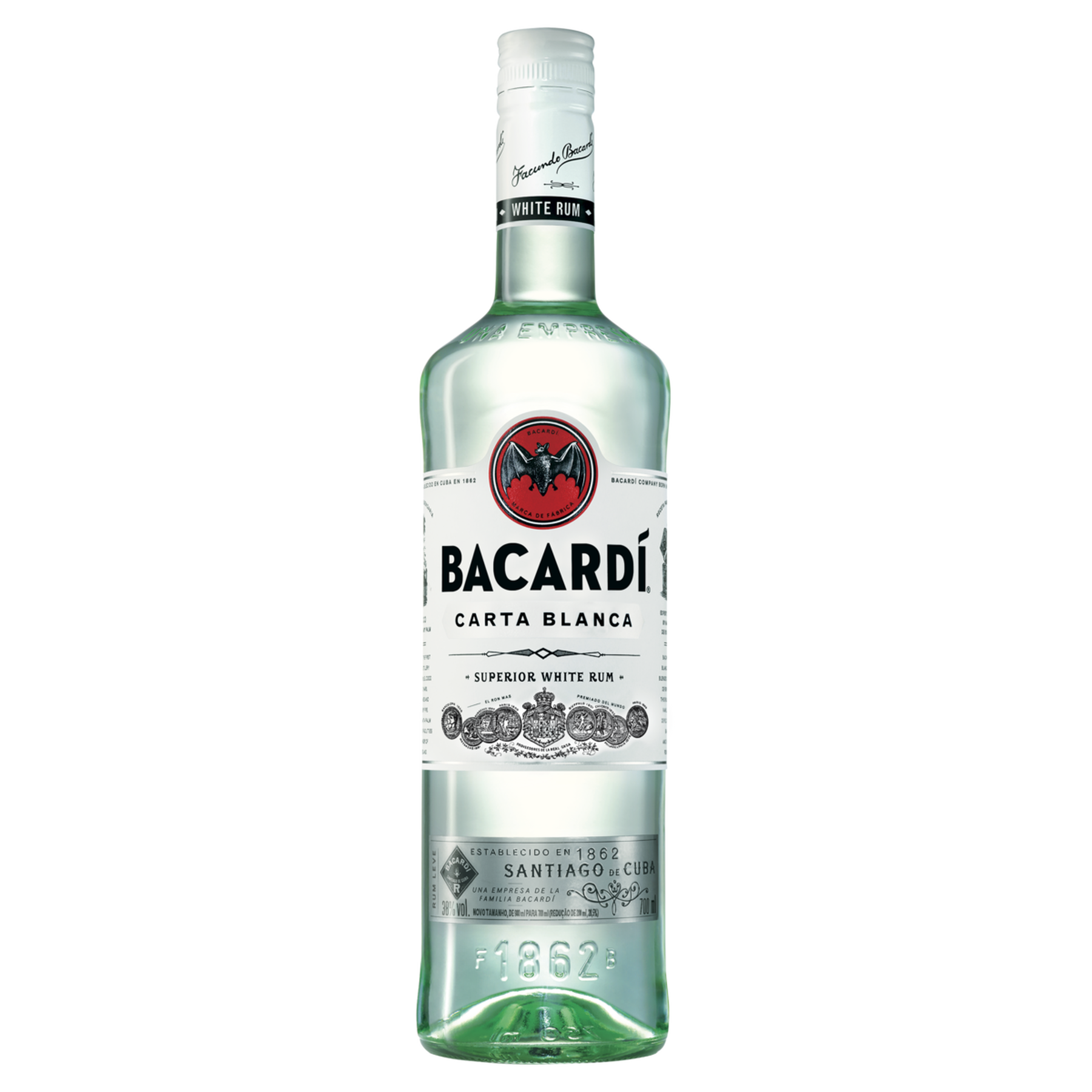 Rum Carta Branca Bacard&iacute; Garrafa 700ml
