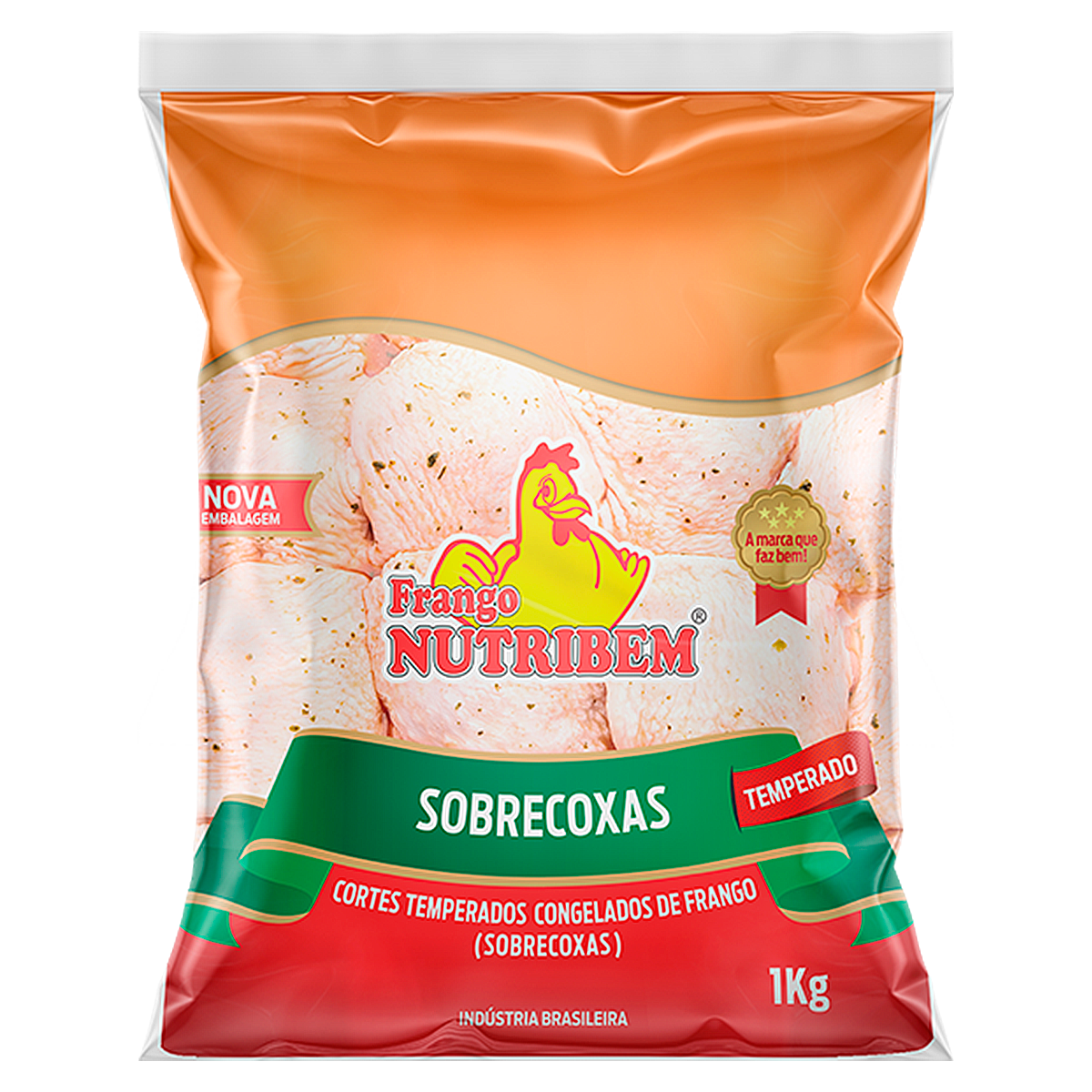 Sobrecoxa Frango Temperado Congelado Nutribem 1kg