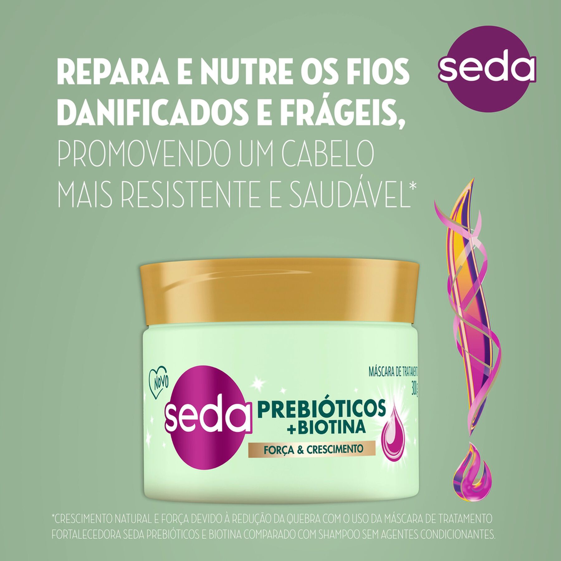 Máscara de Tratamento Prebióticos + Biotina Seda Pote 300g