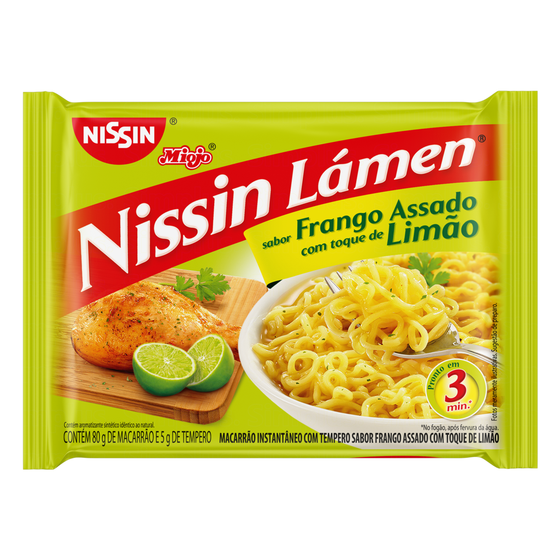 Macarrão Instantâneo Frango Assado Nissin Miojo Lámen Pacote 85g